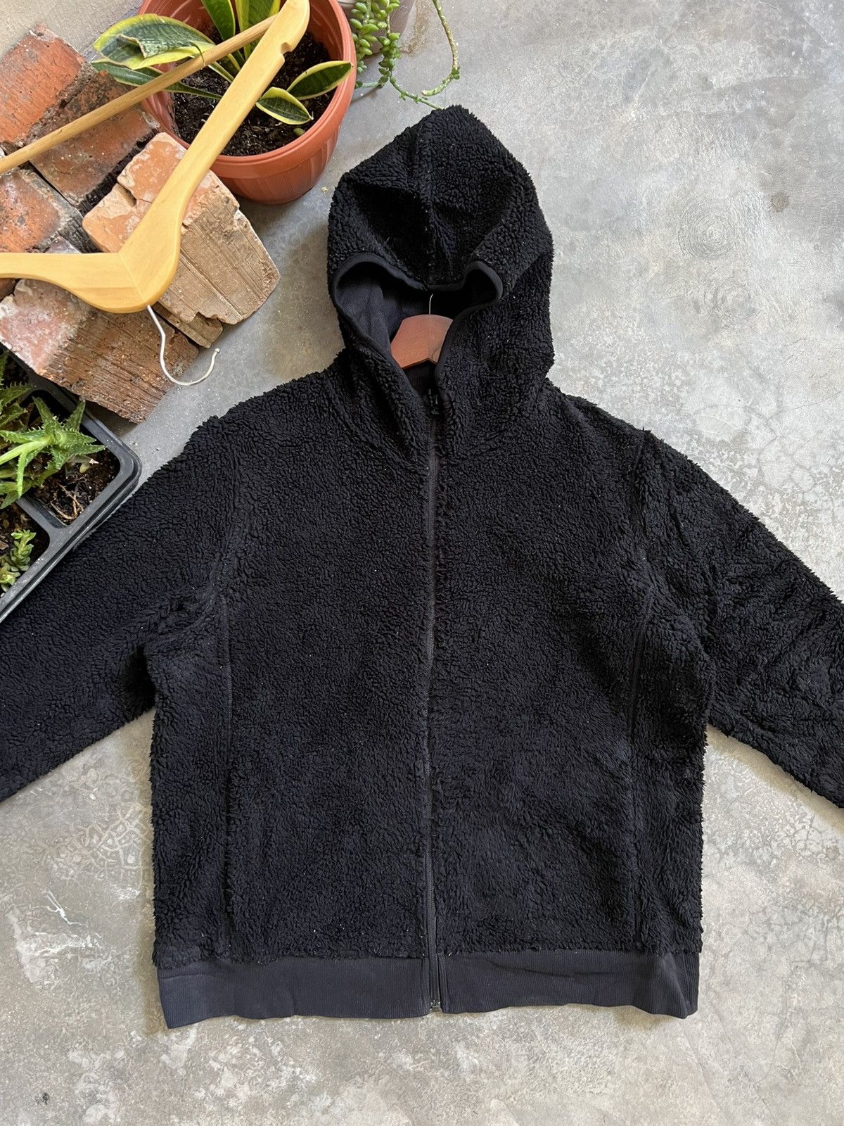 Japanese Brand × Uniqlo × Vintage VINTAGE🖤Uniqlo Deep Pile Sherpa Black Jacket With Hoodie Size US XXL / EU 58 / 5 - 5 Thumbnail