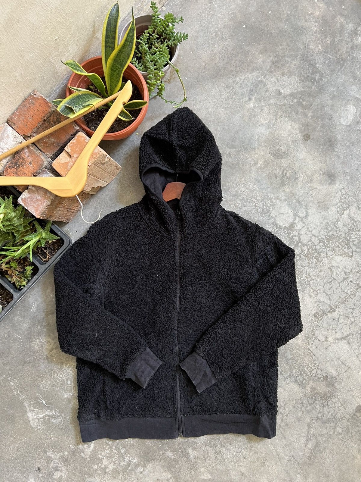 Japanese Brand × Uniqlo × Vintage VINTAGE🖤Uniqlo Deep Pile Sherpa Black Jacket With Hoodie Size US XXL / EU 58 / 5 - 2 Thumbnail