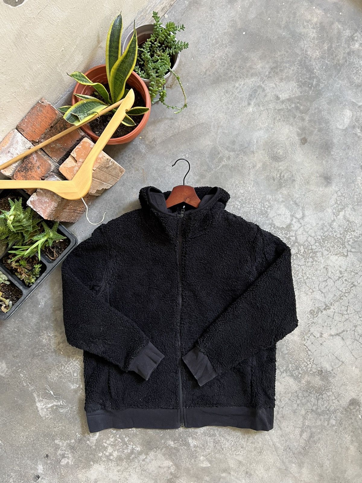 Japanese Brand × Uniqlo × Vintage VINTAGE🖤Uniqlo Deep Pile Sherpa Black Jacket With Hoodie Size US XXL / EU 58 / 5 - 4 Thumbnail