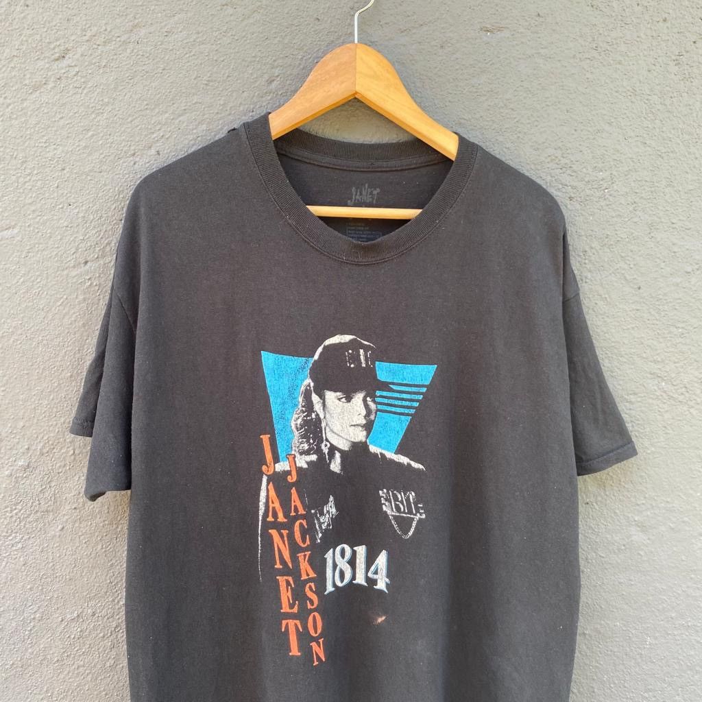 Band Tees Thrashed Faded Janet Jackson American Singer Tee Size US XL / EU 56 / 4 - 2 Thumbnail