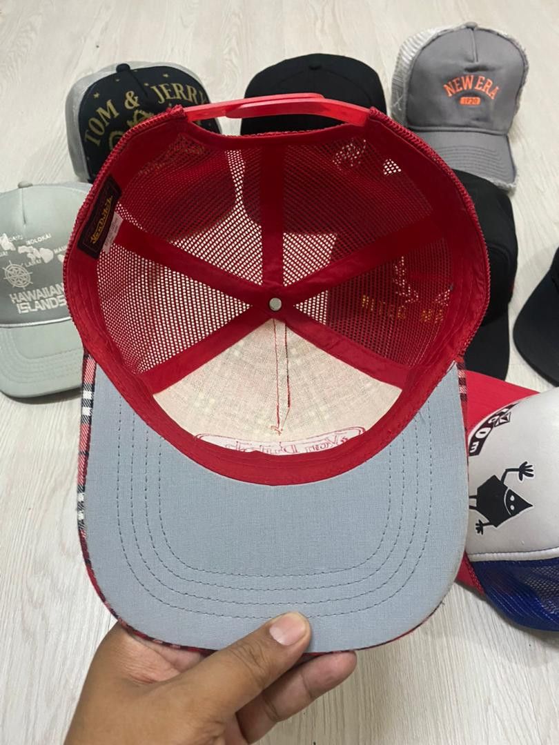 Vintage 💥 Von dutch Cassquette Avec Filet Scotland Red Trucker hat Size ONE SIZE - 2 Thumbnail