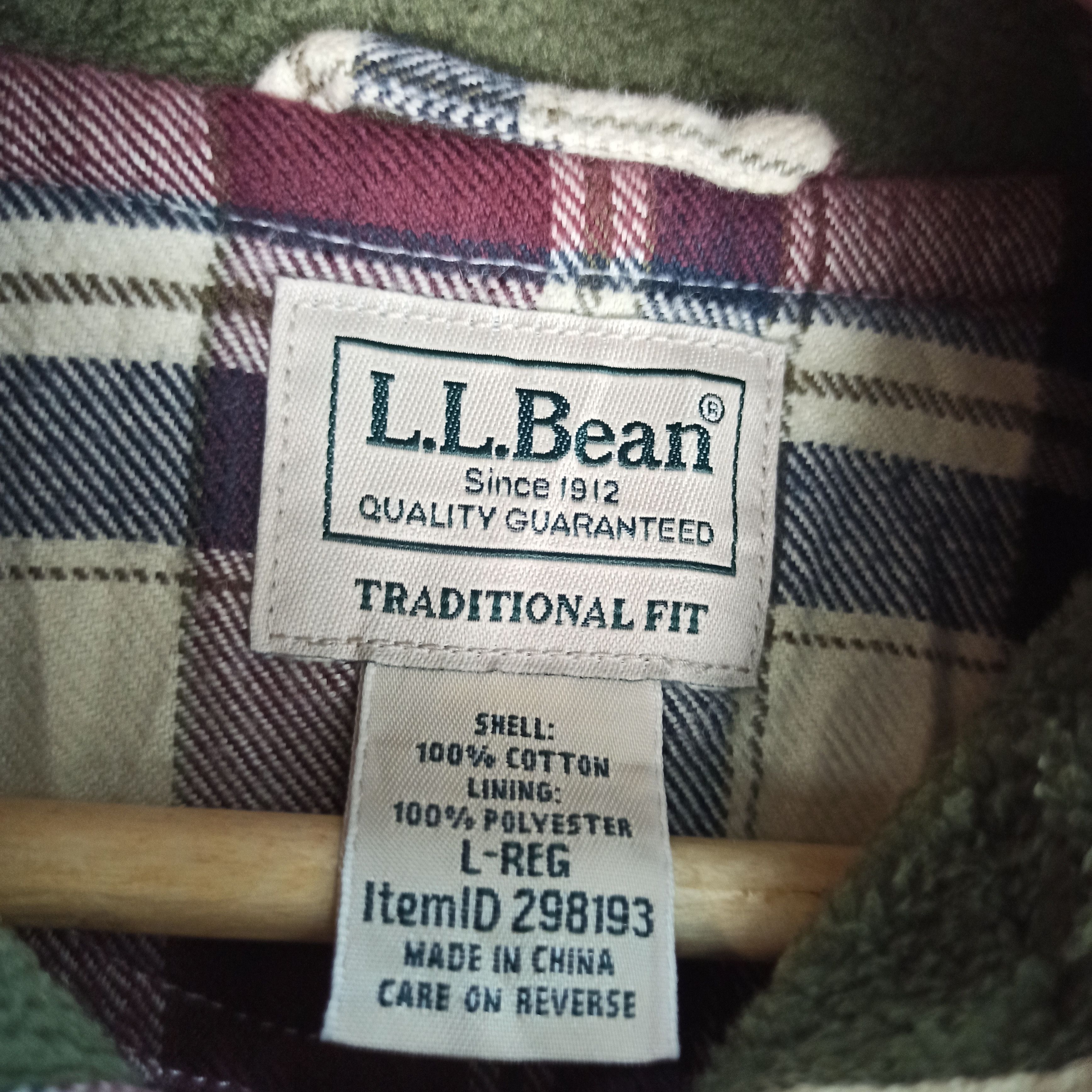 L.L. Bean 🔥STEALS🔥 Men's Fleece-Lined Flannel Hoodie at L.L.Bean Size US L / EU 52-54 / 3 - 9 Thumbnail