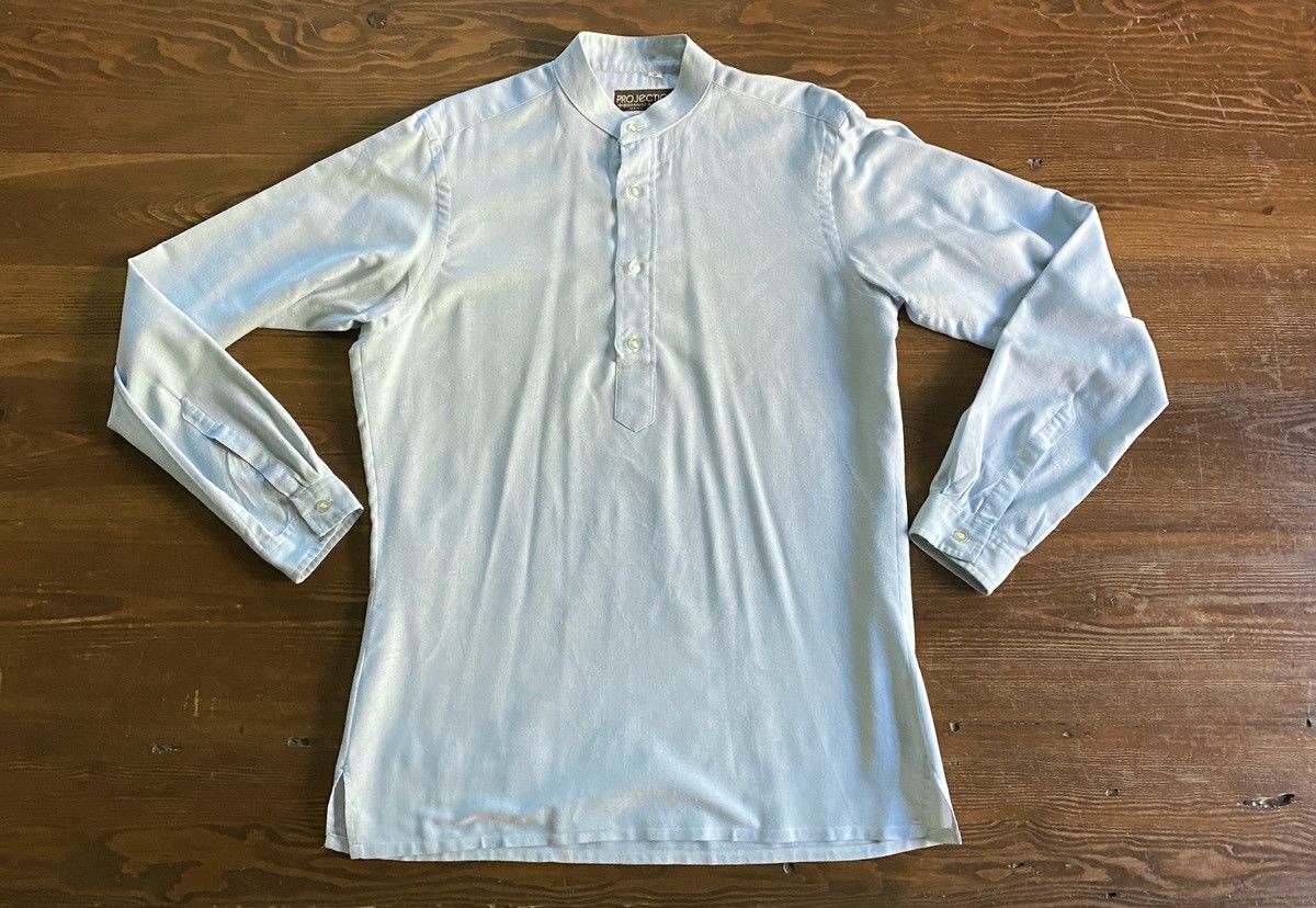 The Men's Store Vintage 70s Woodward Half Button Standing Collar Long Sleeve Size US M / EU 48-50 / 2 - 2 Thumbnail