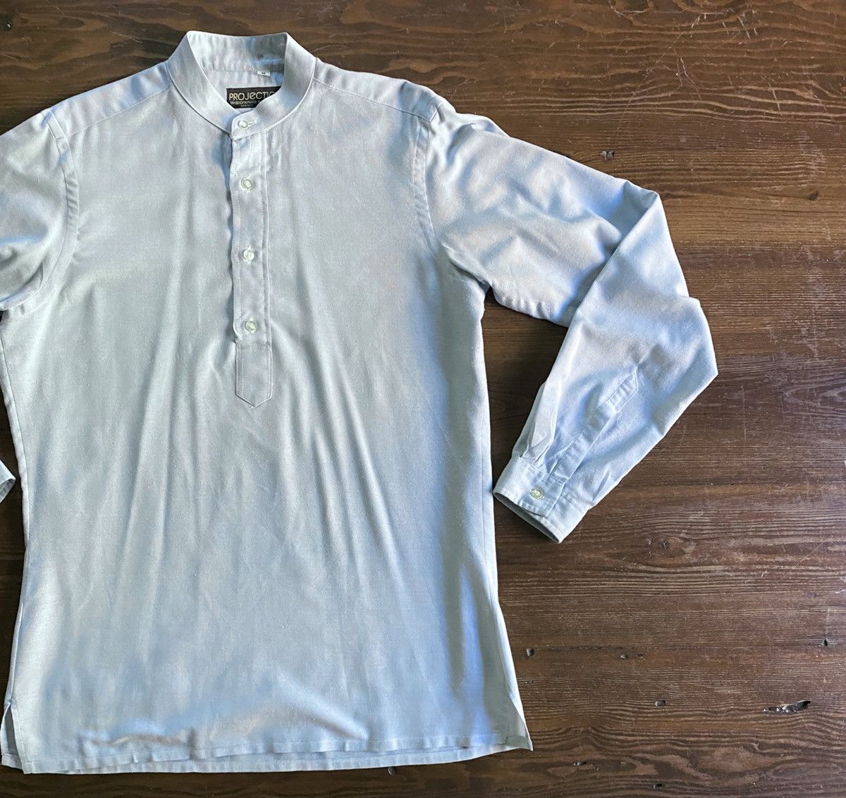 The Men's Store Vintage 70s Woodward Half Button Standing Collar Long Sleeve Size US M / EU 48-50 / 2 - 1 Thumbnail