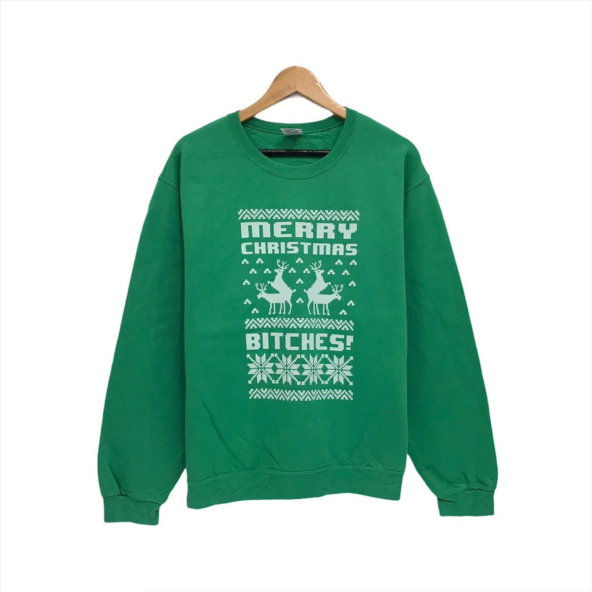 Jerzees × Other × Vintage Vintage Christmas Sweatshirt Big Logo Reindeer Bitches Size US M / EU 48-50 / 2 - 1 Thumbnail