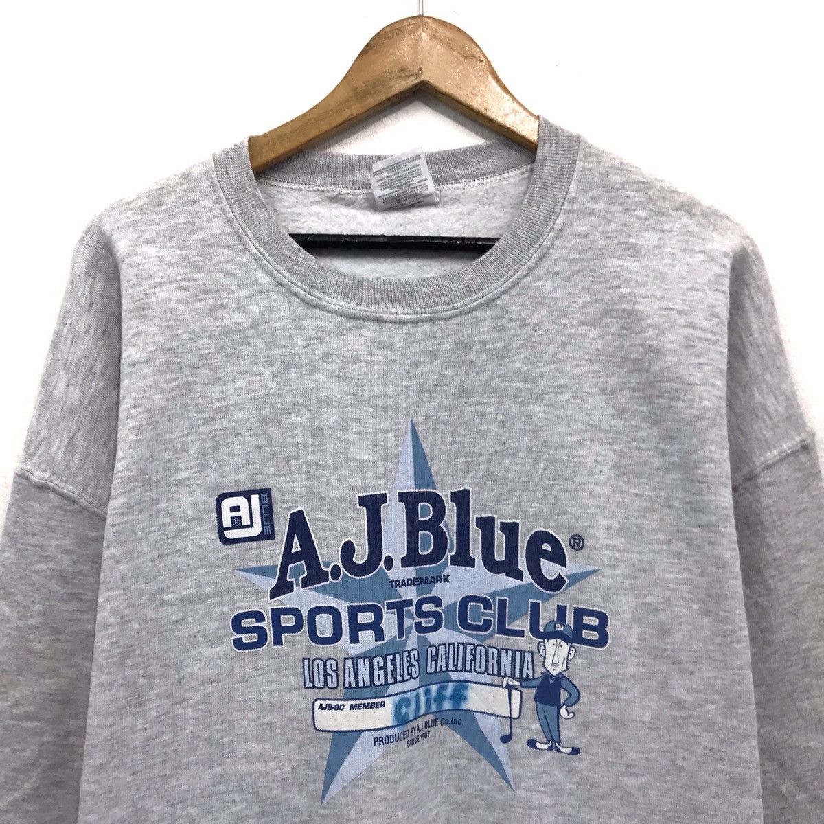 Japanese Brand × Vintage Vintage AJ Blue Sweatshirt A.J blue Sports Club Los Angeles Size US L / EU 52-54 / 3 - 2 Thumbnail
