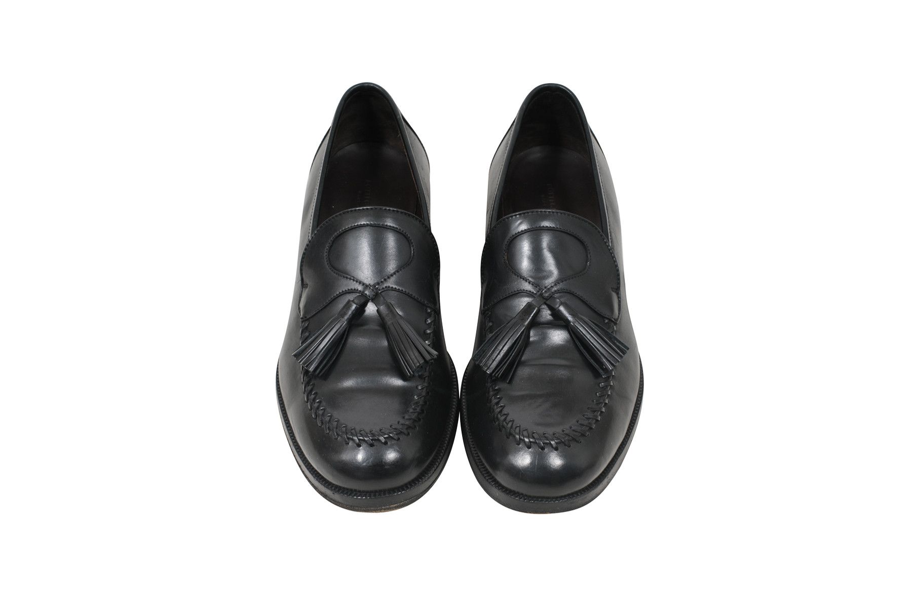 image of Bottega Veneta Tassel Penny Loafers Black Leather, Men's (Size 11)