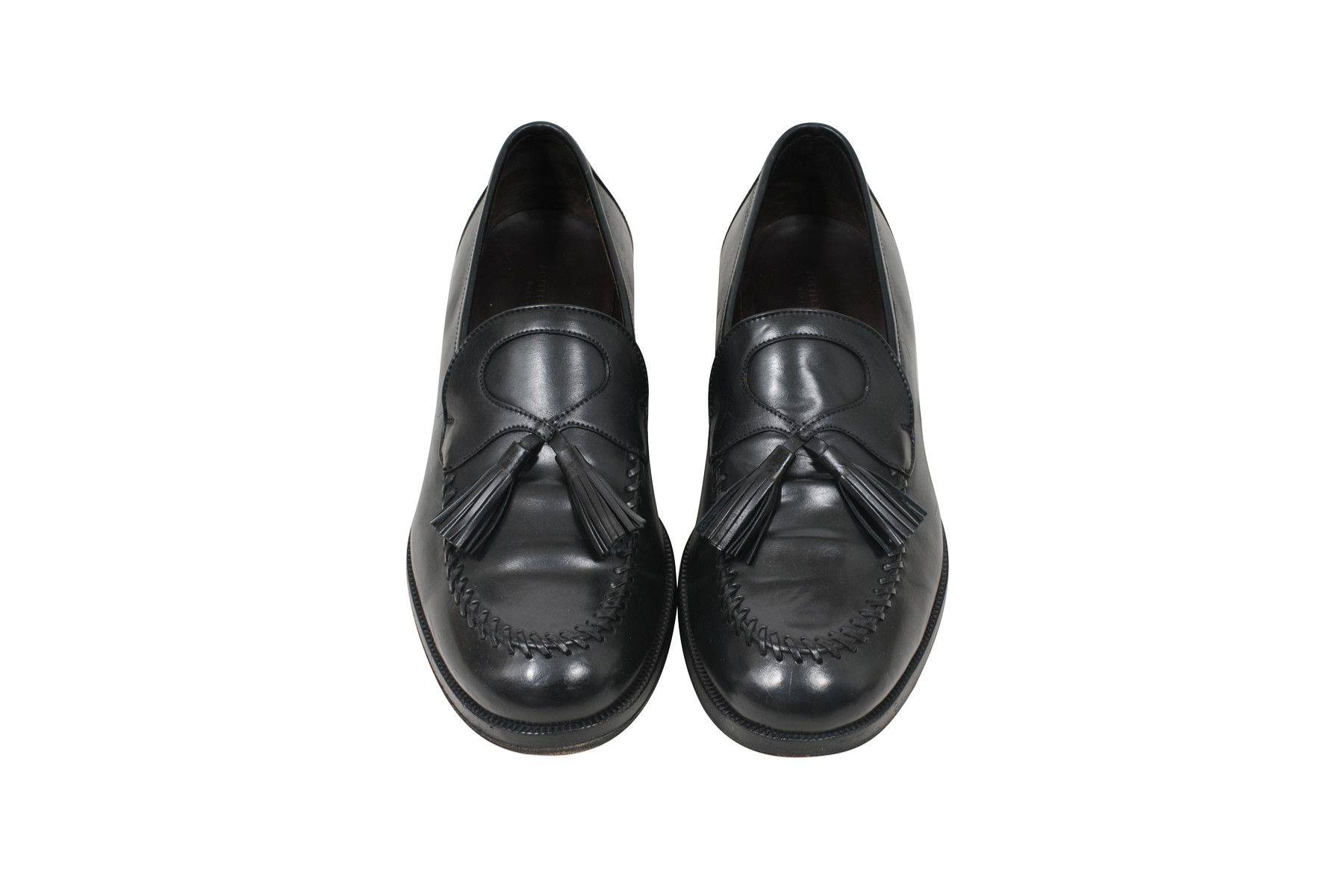 Pre-owned Bottega Veneta Tassel Penny Loafers Black Leather