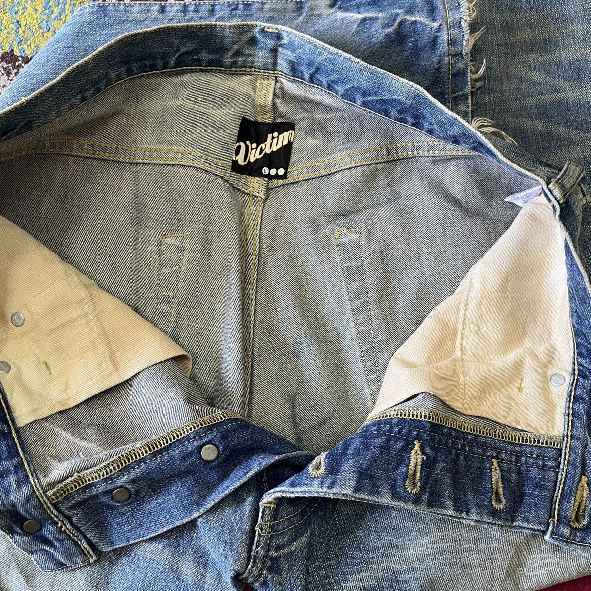Fashion Victim Vintage Fashion Victim Denim Japan Ripped Leg Size US 34 / EU 50 - 20 Thumbnail