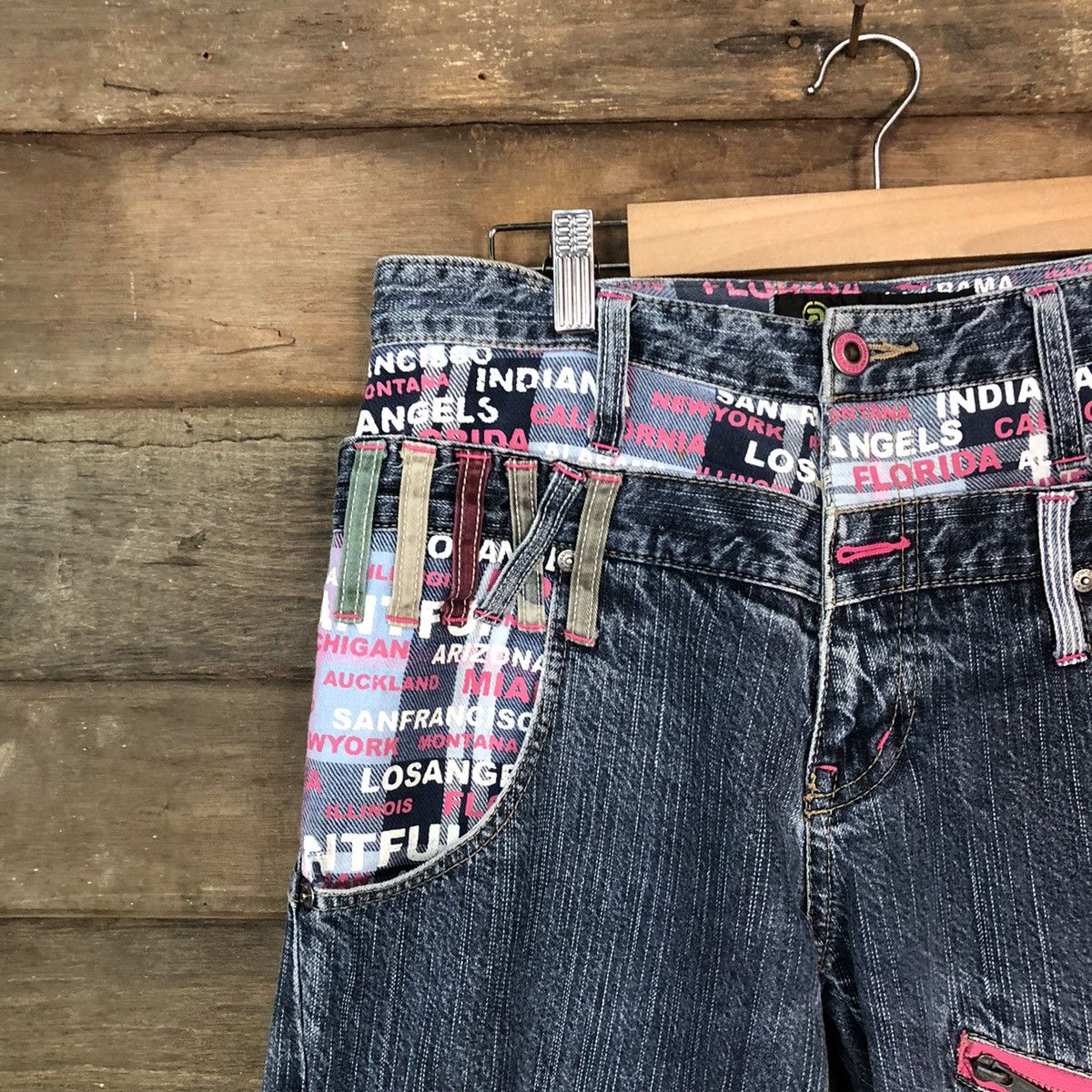 Japanese Brand DL Antifui Blue Denim double waist multizipper Pants #7082 Size 30" / US 8 / IT 44 - 4 Thumbnail