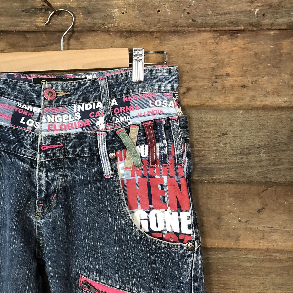 Japanese Brand DL Antifui Blue Denim double waist multizipper Pants #7082 Size 30" / US 8 / IT 44 - 5 Thumbnail