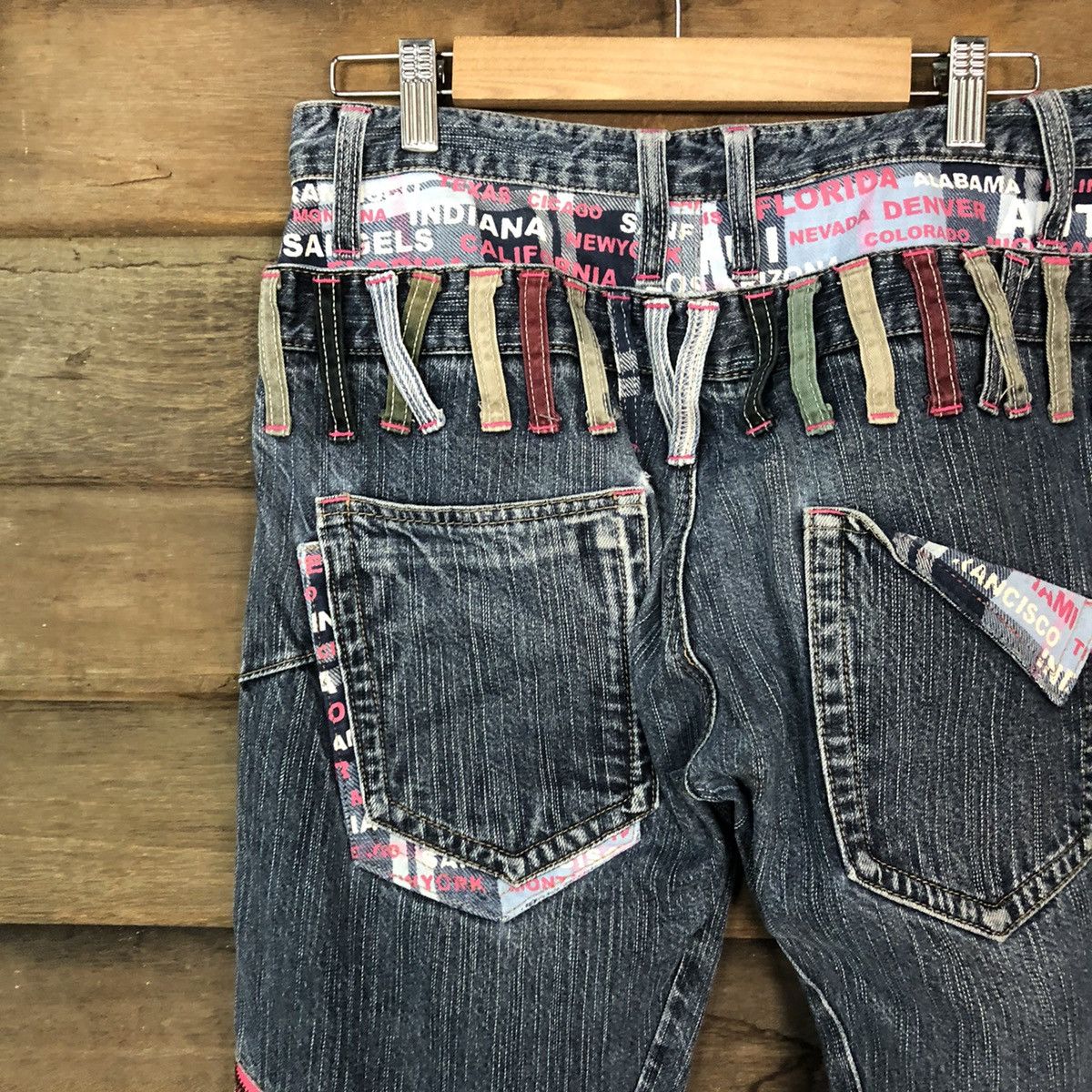 Japanese Brand DL Antifui Blue Denim double waist multizipper Pants #7082 Size 30" / US 8 / IT 44 - 12 Thumbnail