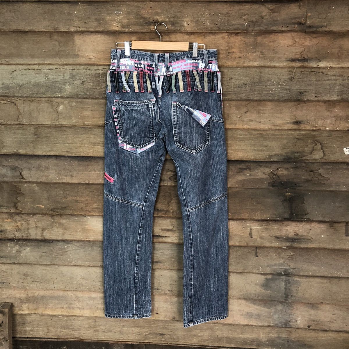 Japanese Brand DL Antifui Blue Denim double waist multizipper Pants #7082 Size 30" / US 8 / IT 44 - 9 Thumbnail