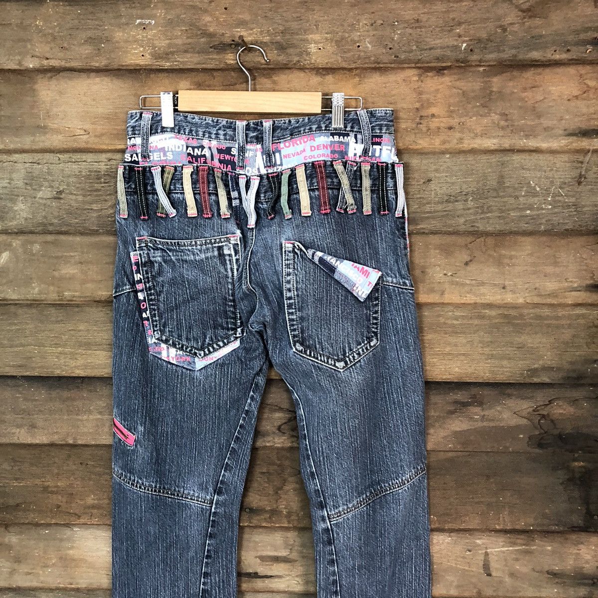Japanese Brand DL Antifui Blue Denim double waist multizipper Pants #7082 Size 30" / US 8 / IT 44 - 10 Thumbnail