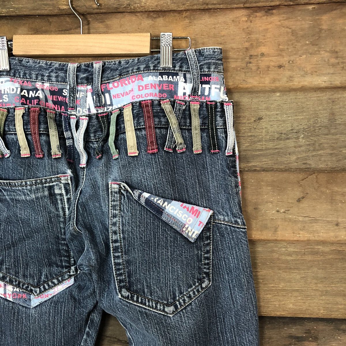 Japanese Brand DL Antifui Blue Denim double waist multizipper Pants #7082 Size 30" / US 8 / IT 44 - 13 Thumbnail