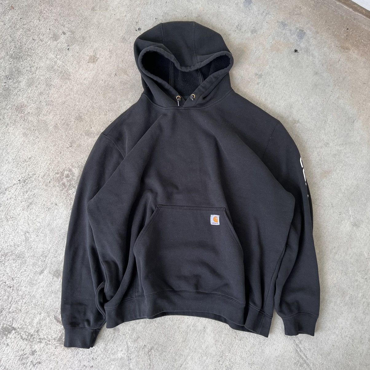 Vintage Black carhartt hoodie | Grailed