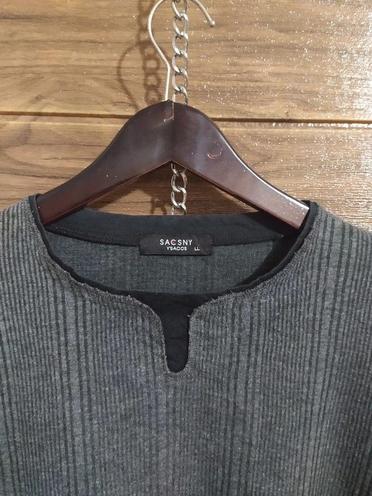 Vintage × Yohji Yamamoto Vintage Sacsny Ysaccs by Yohji Yamamoto Stripes Longsleeve Size US M / EU 48-50 / 2 - 2 Thumbnail