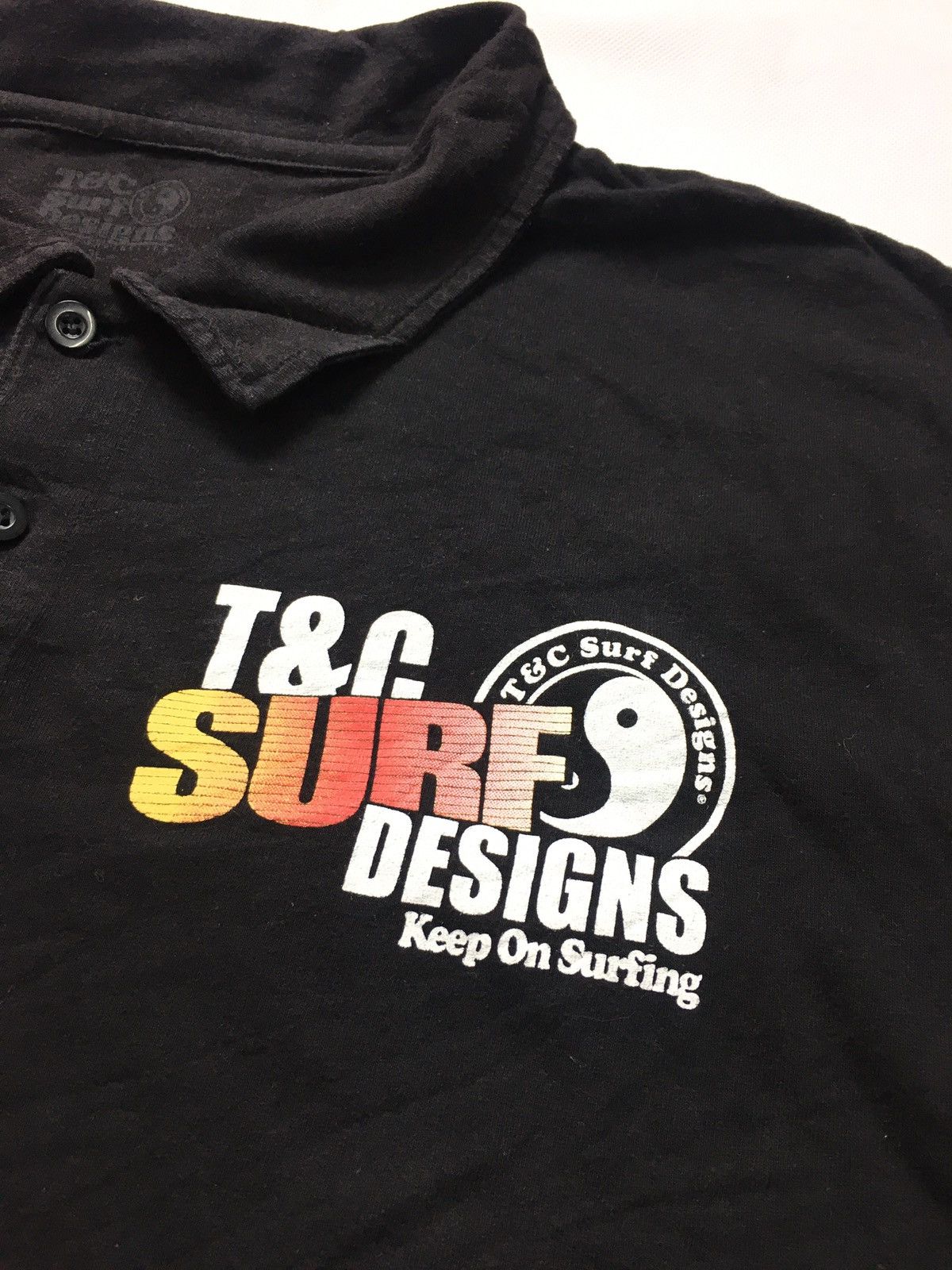 Japanese Brand T&C Surf Design Big Logo Polo Tee Shirt Size US XL / EU 56 / 4 - 4 Thumbnail