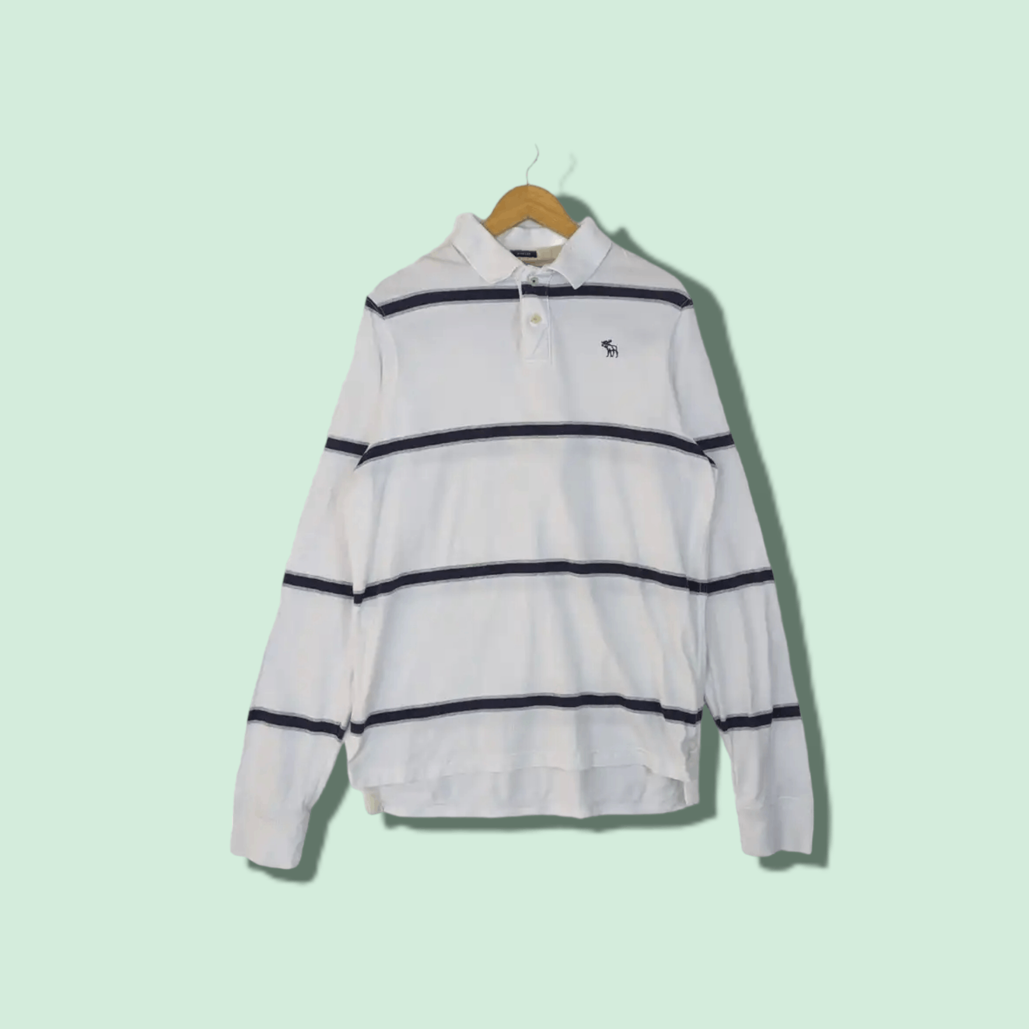 Abercrombie & Fitch ABERCROMBIE & FITCH White Striped Jumper Sweatshirt Size US XL / EU 56 / 4 - 1 Thumbnail
