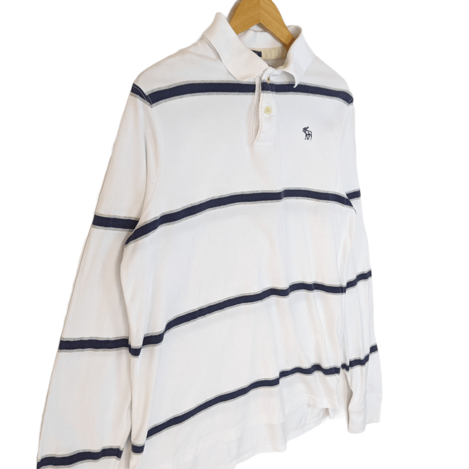 Abercrombie & Fitch ABERCROMBIE & FITCH White Striped Jumper Sweatshirt Size US XL / EU 56 / 4 - 3 Thumbnail