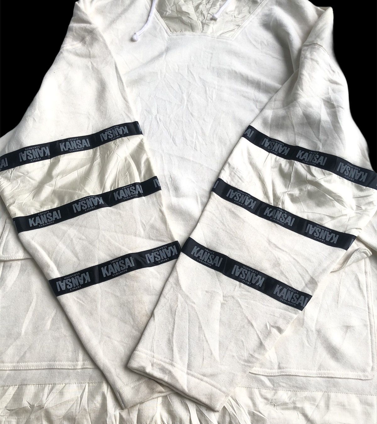 Japanese Brand × Kansai Yamamoto FREE SHIPPING INTERNATIONAL Kansai Impact Full Taped Hoodie Size US L / EU 52-54 / 3 - 4 Thumbnail