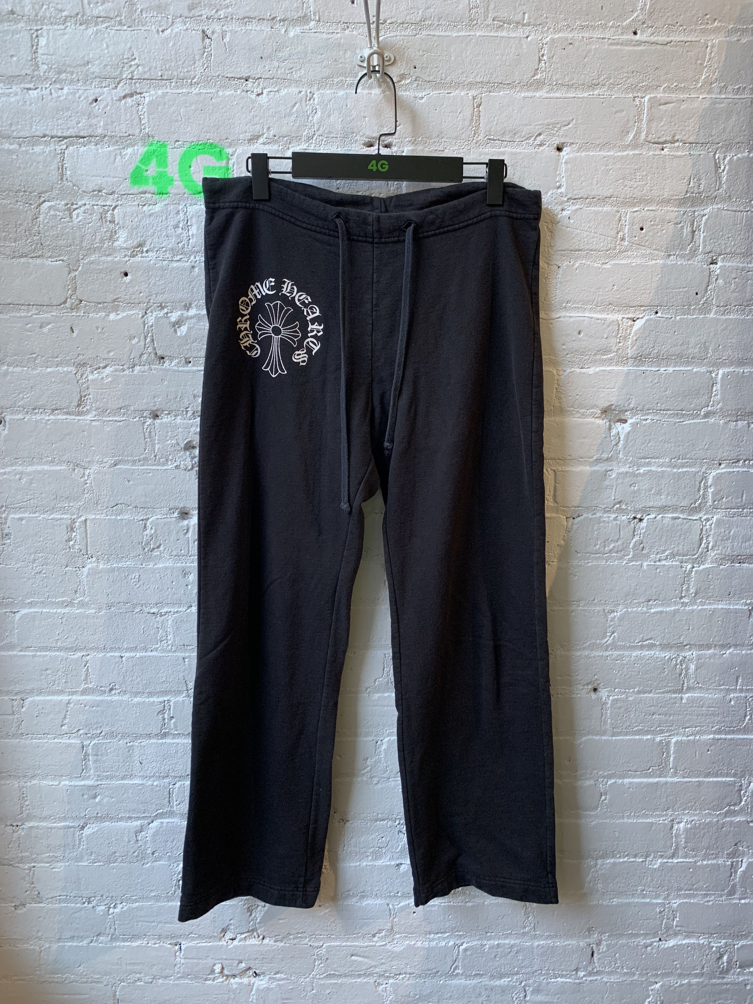 image of Chrome Hearts Cross Sweats Baggy in Black, Men's (Size 34)