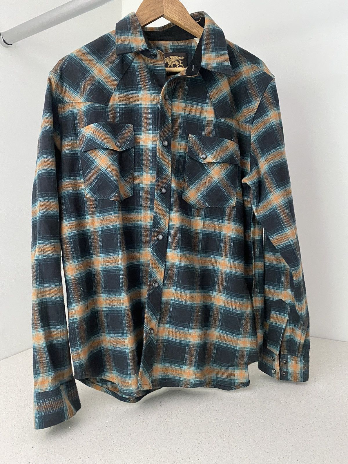 Indigofera Indigofera Dawson Flannel in Black, Petrol and Rust-NEW ...