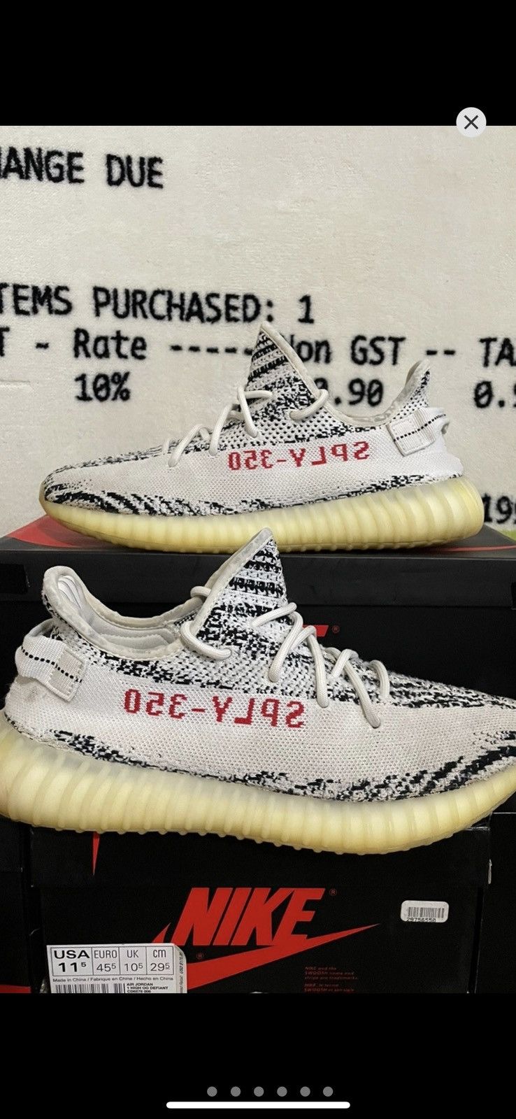 retail zebra yeezy