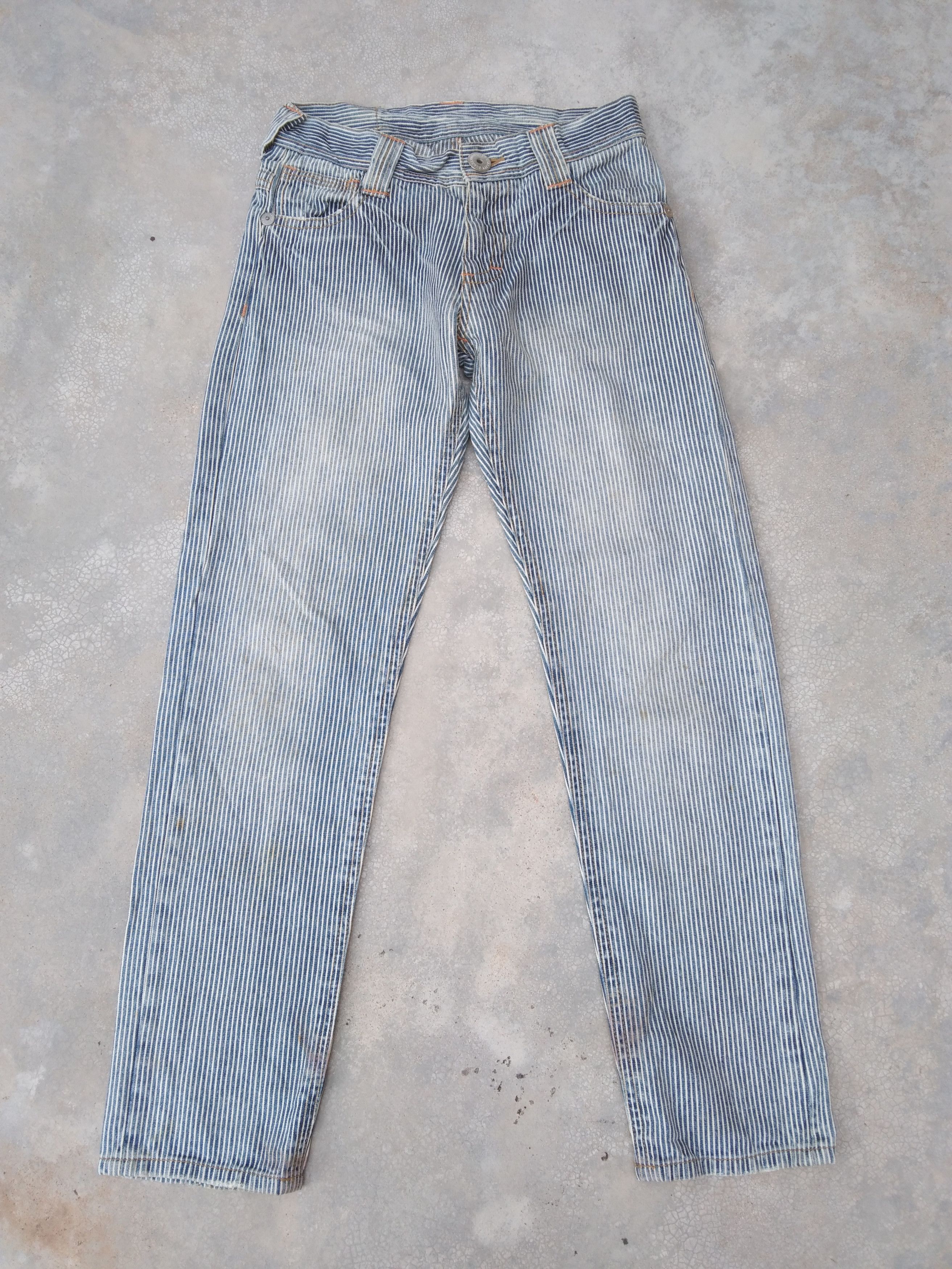 Vintage Y2k Oahu Northshore Striped Hickory Retro Punk Jeans 28x29 Size US 28 / EU 44 - 3 Thumbnail
