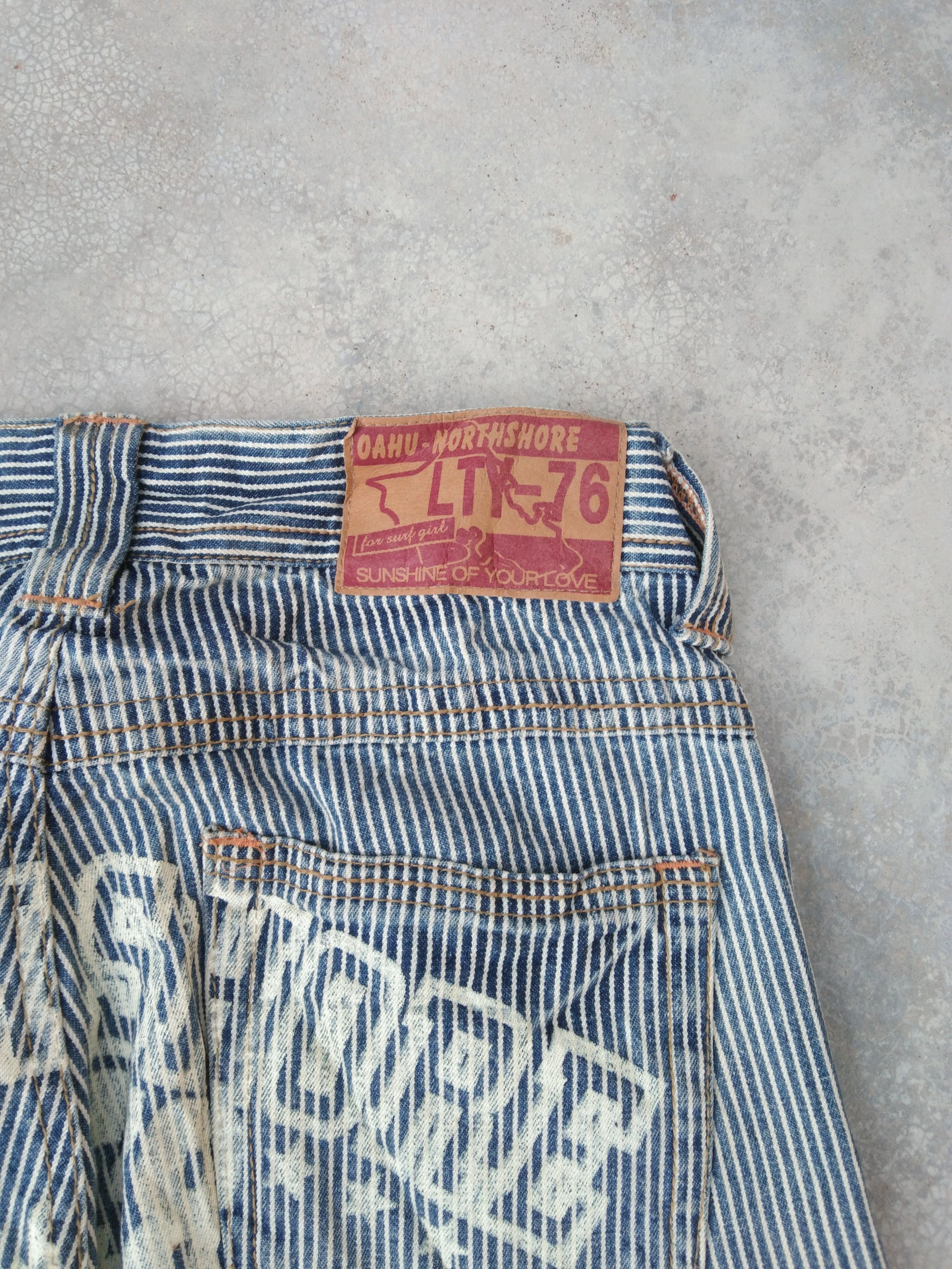Y2k Oahu Northshore Striped Hickory Retro Punk Jeans 28x29