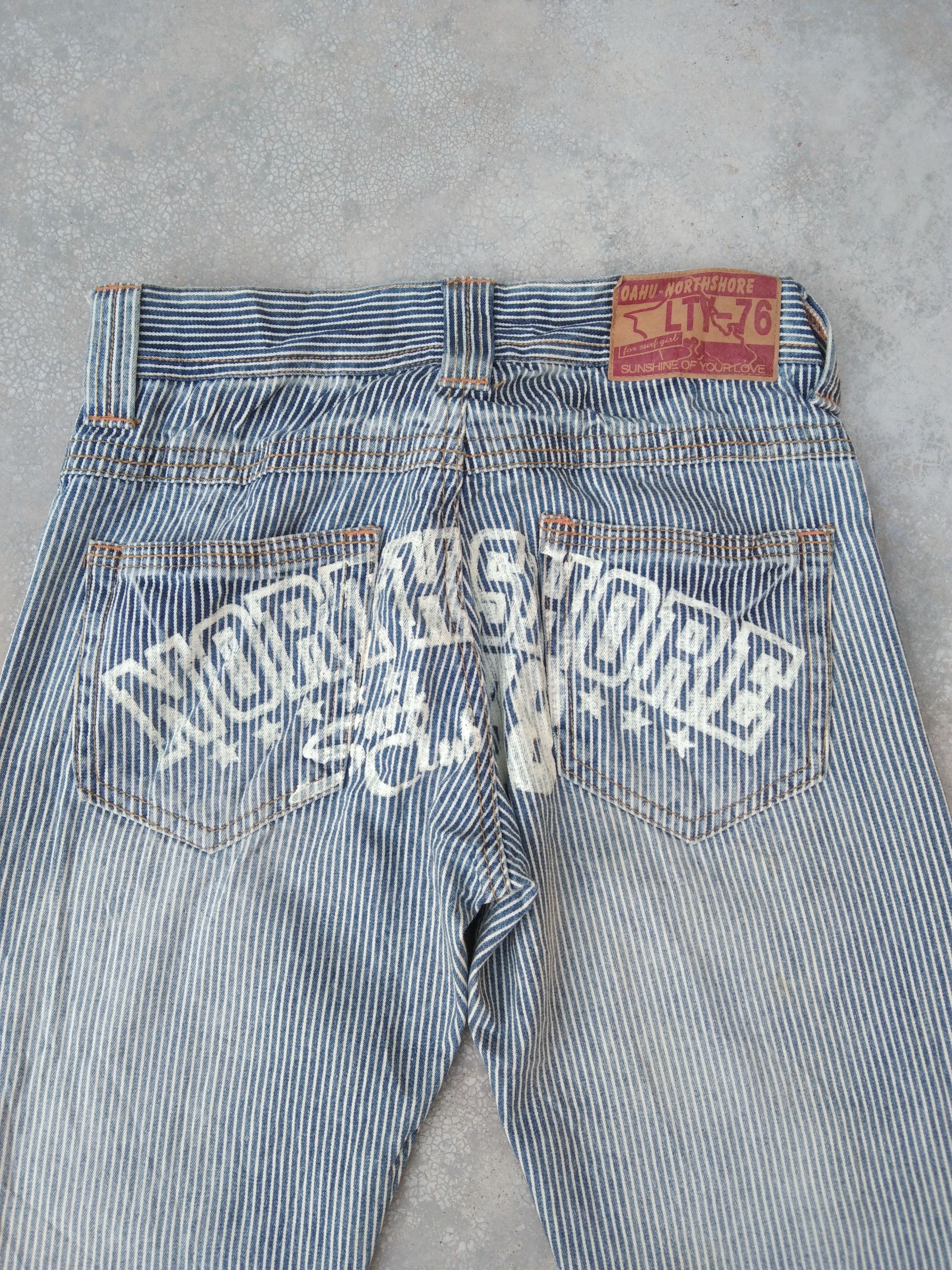 Y2k Oahu Northshore Striped Hickory Retro Punk Jeans 28x29