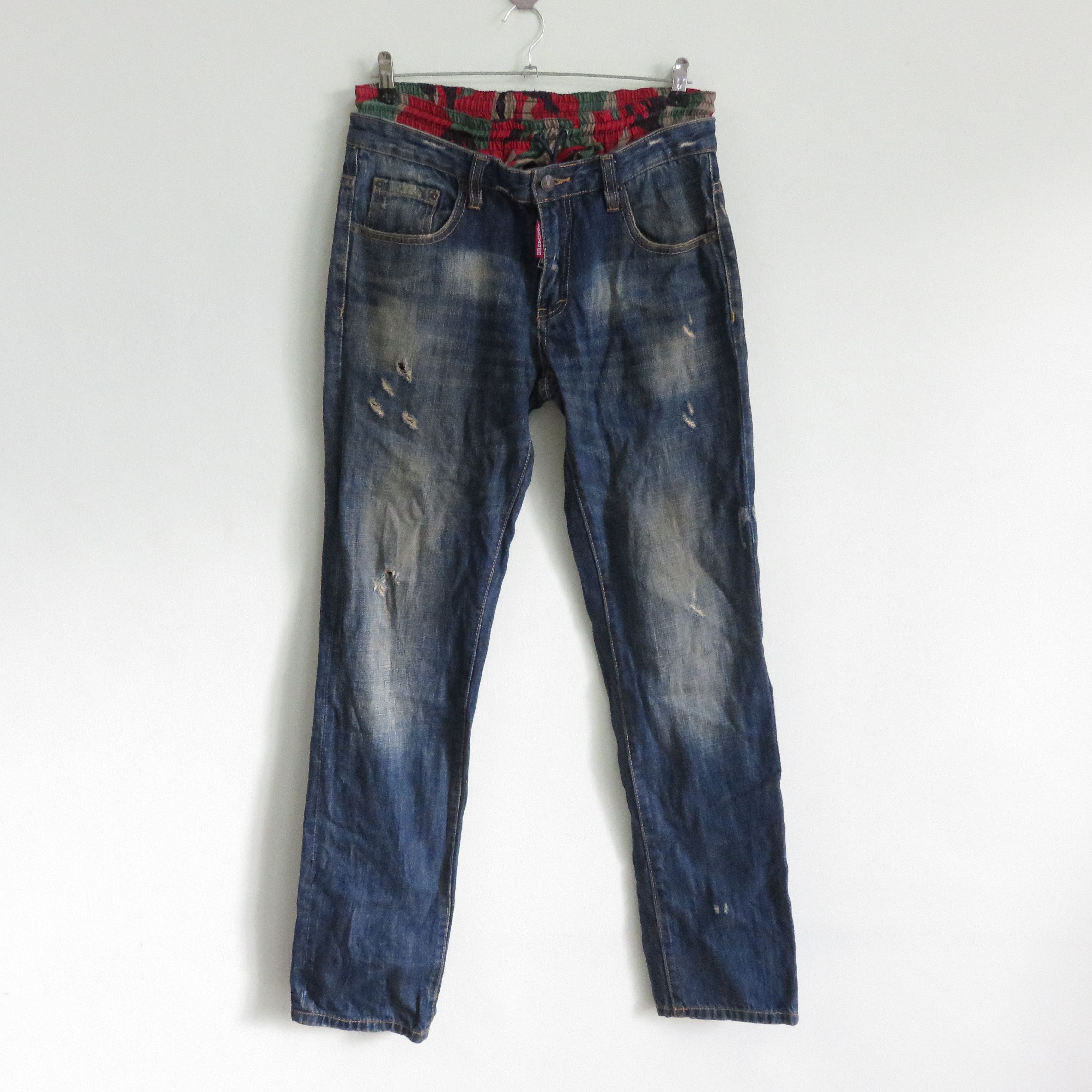 Dsquared2 Dsquared2 Double Waist Wash Distressed Denim Size US 32 / EU 48 - 1 Thumbnail