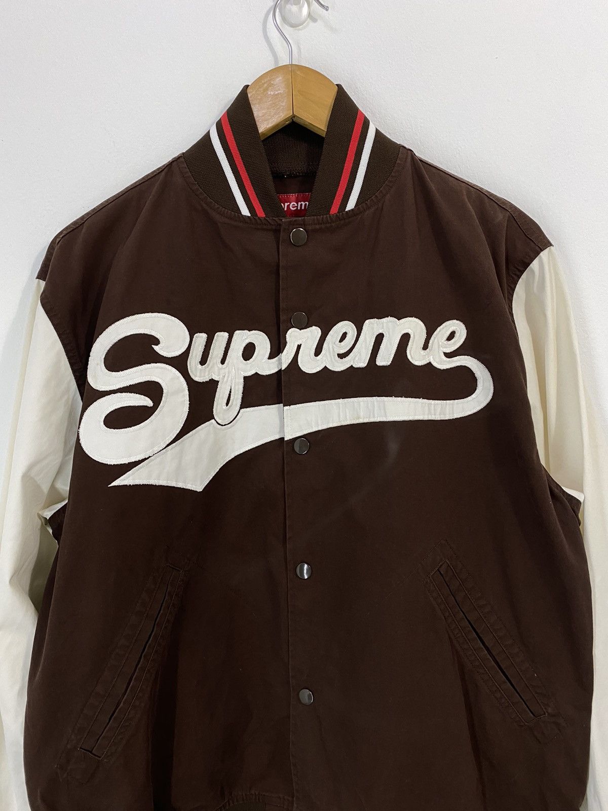 Supreme Supreme Varsity Jacket Spell Out Design Nice Jacket Size US XL / EU 56 / 4 - 3 Thumbnail