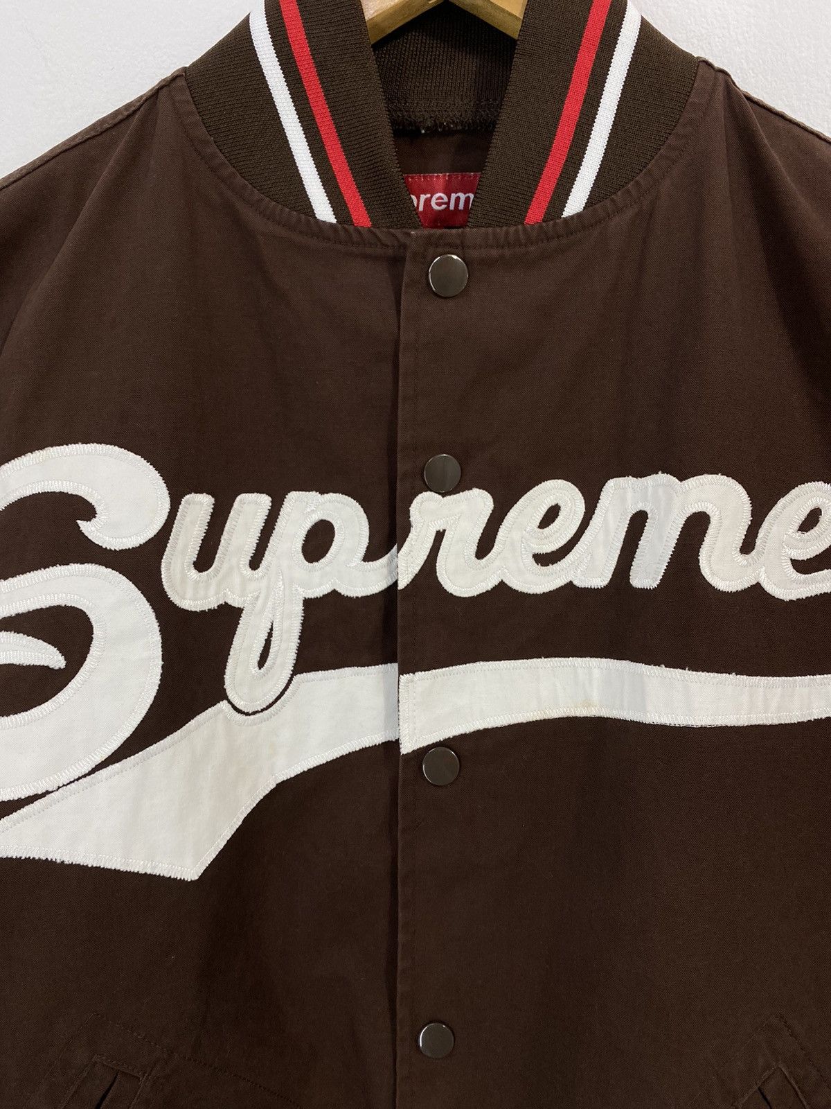 Supreme Supreme Varsity Jacket Spell Out Design Nice Jacket Size US XL / EU 56 / 4 - 5 Thumbnail
