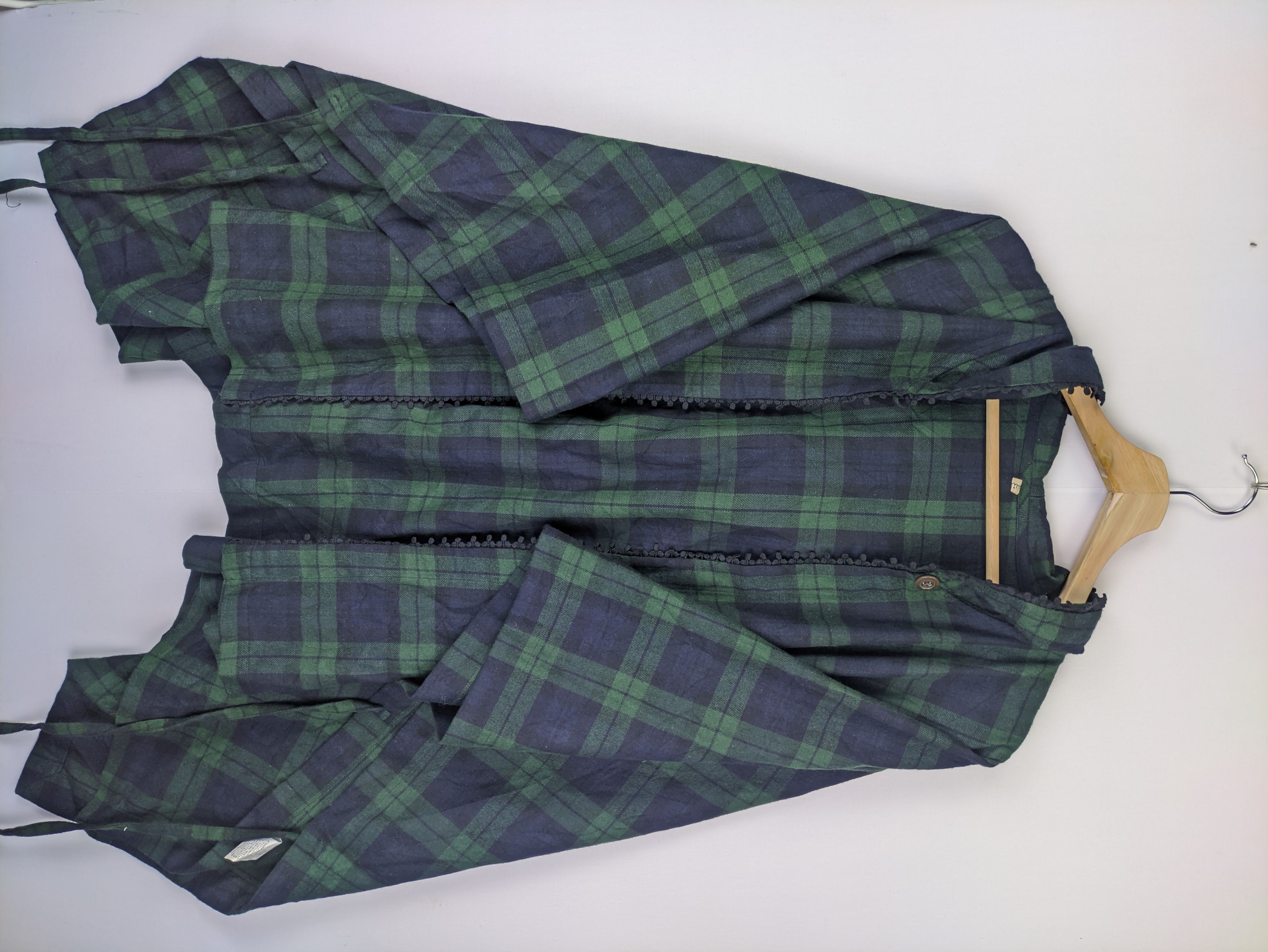 Japanese Brand × Vintage Steals🔥Vintage Poncho Checkered Hooded Size ONE SIZE - 1 Thumbnail