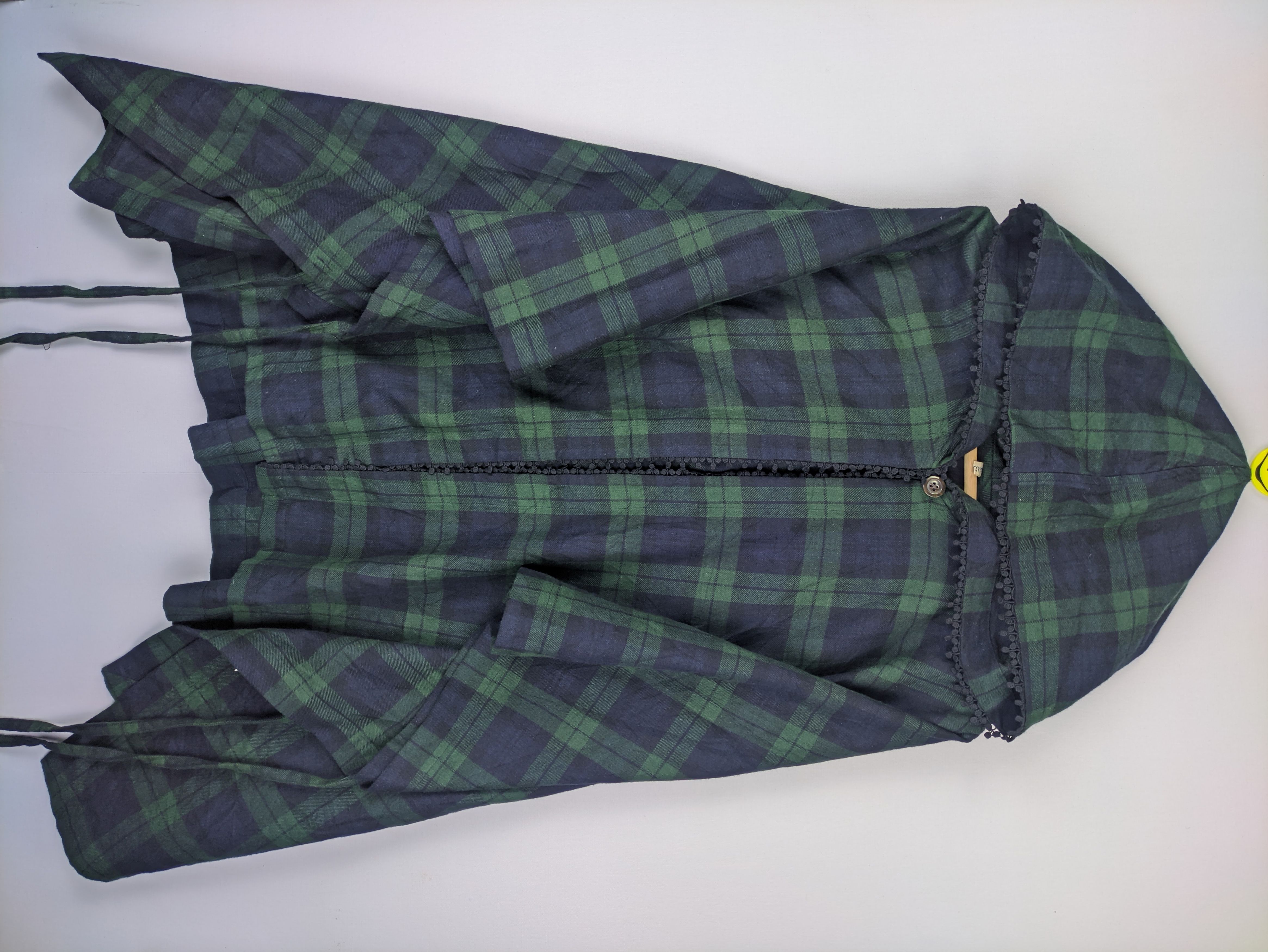 Japanese Brand × Vintage Steals🔥Vintage Poncho Checkered Hooded Size ONE SIZE - 2 Thumbnail