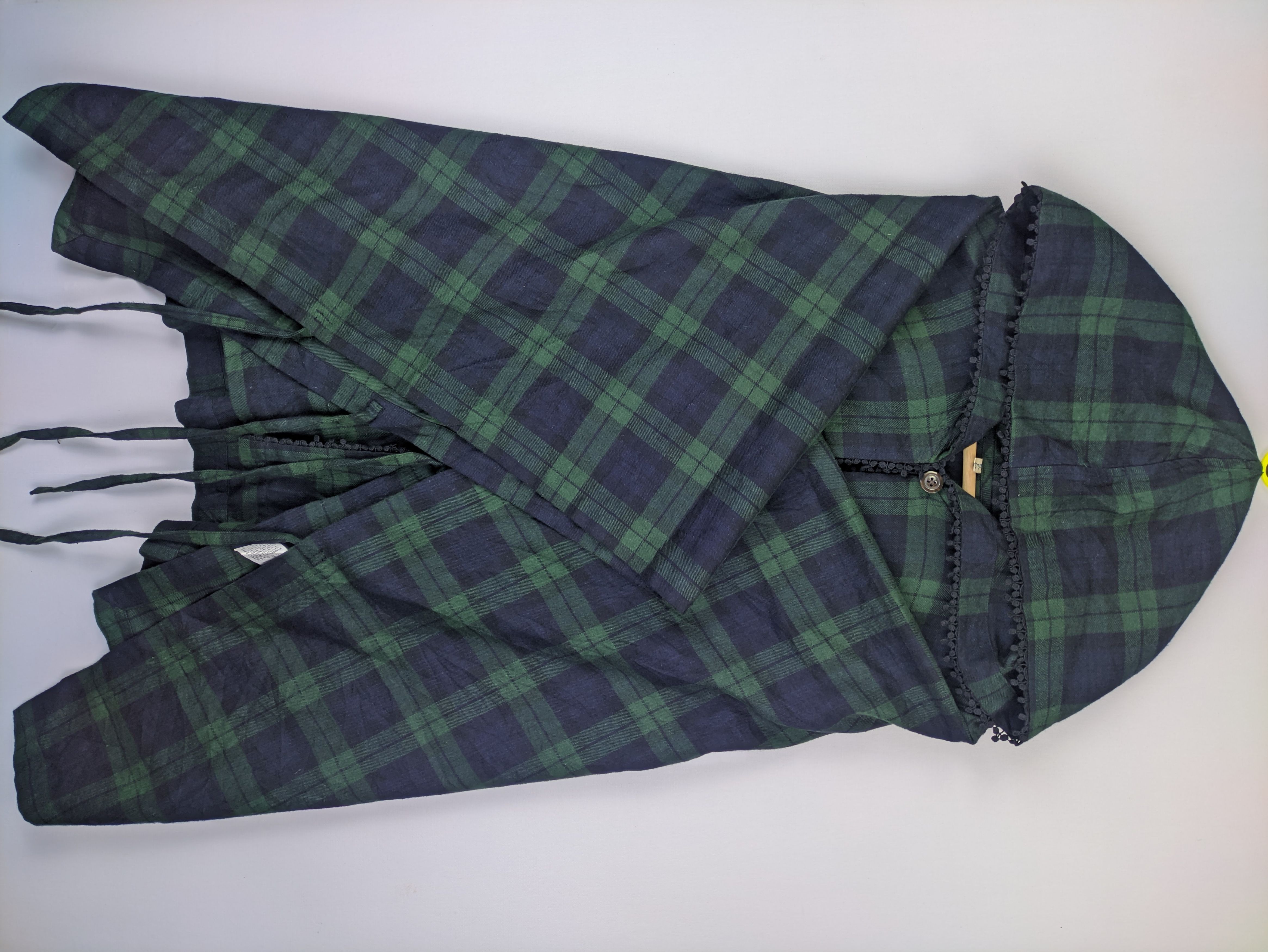 Japanese Brand × Vintage Steals🔥Vintage Poncho Checkered Hooded Size ONE SIZE - 4 Thumbnail