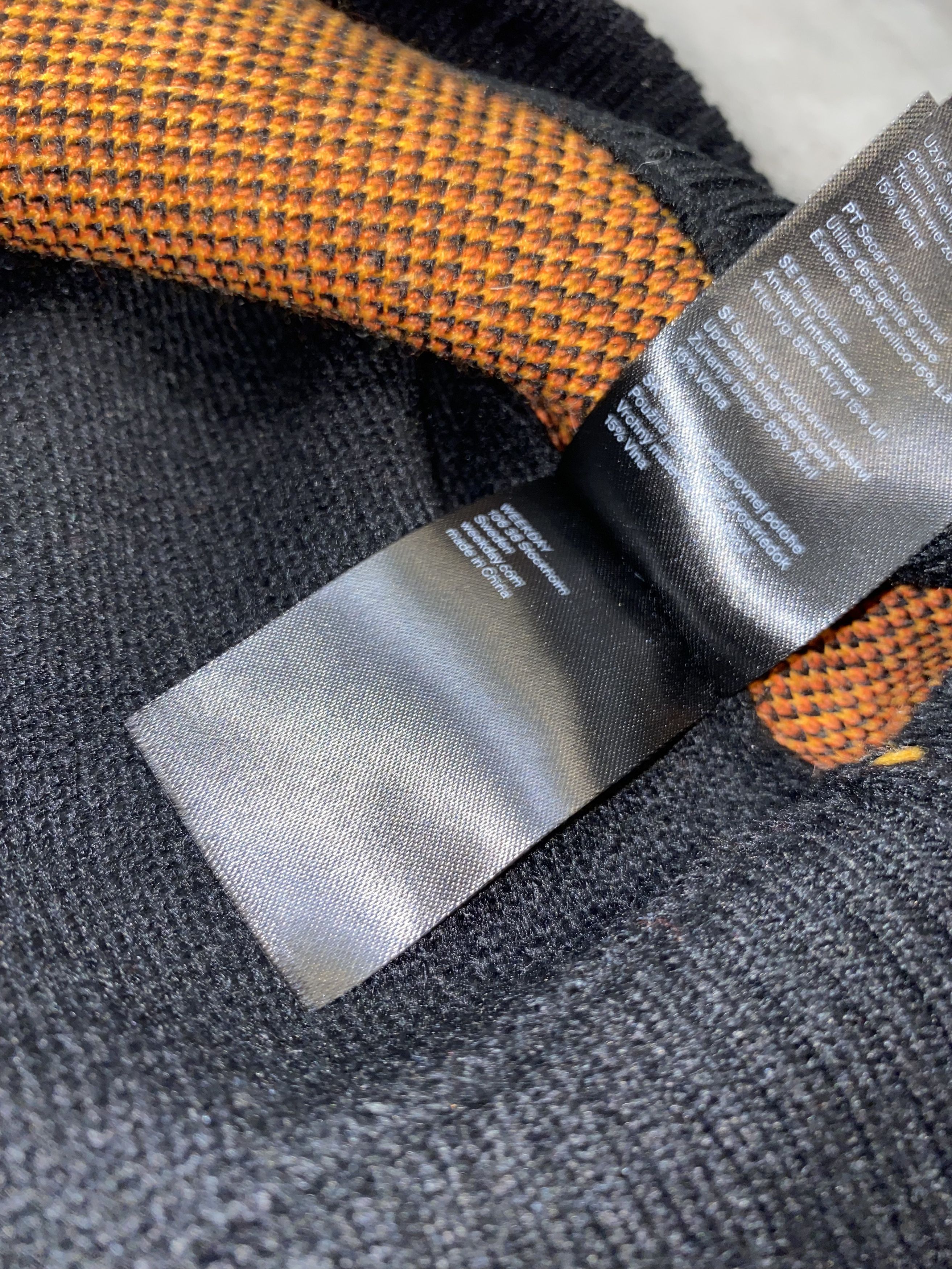 Weekday Weekday "Darkness" Diego Jaquard Black Wool Sweater Size US M / EU 48-50 / 2 - 14 Thumbnail