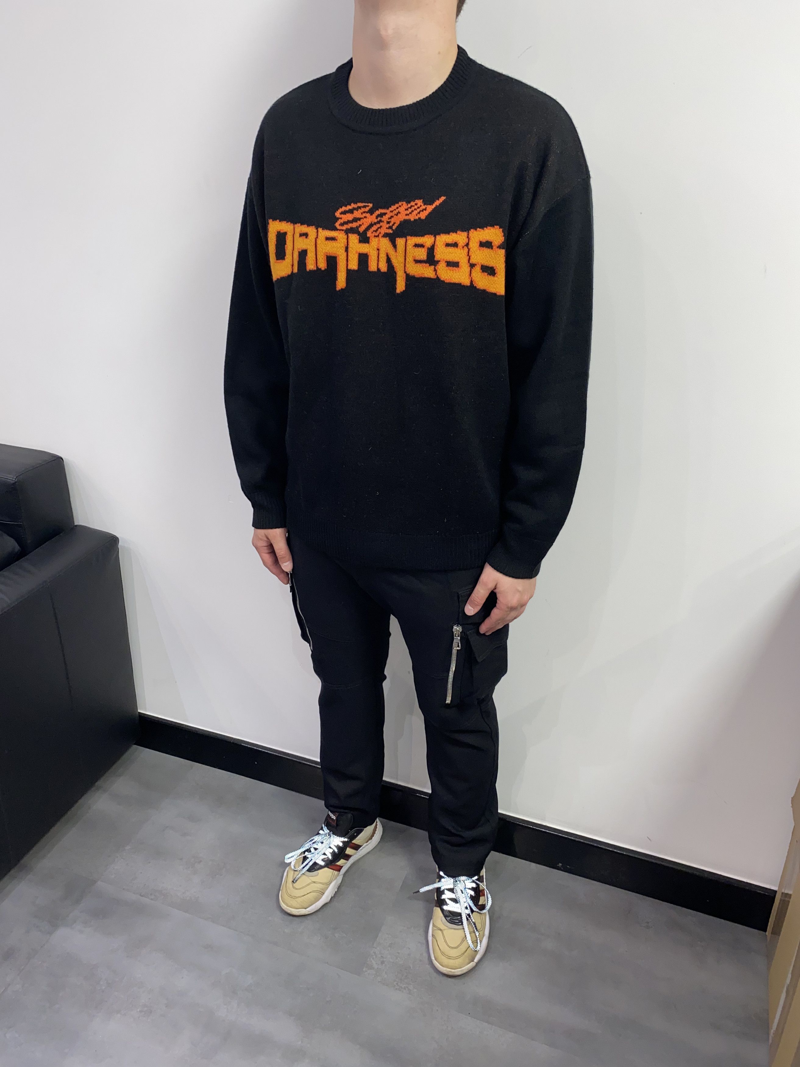 Weekday Weekday "Darkness" Diego Jaquard Black Wool Sweater Size US M / EU 48-50 / 2 - 1 Thumbnail