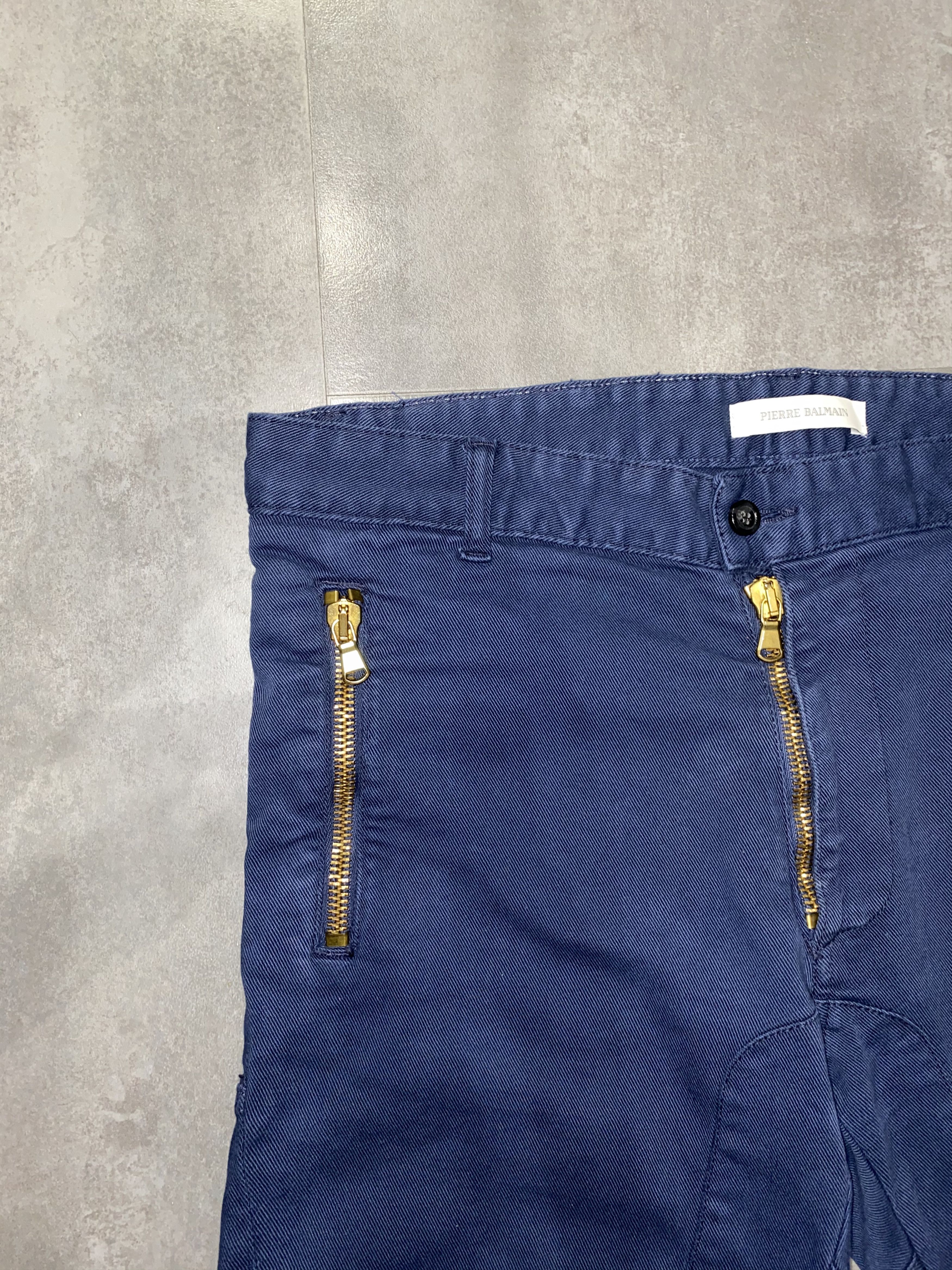 Pierre Balmain Pierre Balmain 3 Zip Zipped Biker Navy Denim Pants Size US 36 / EU 52 - 5 Thumbnail