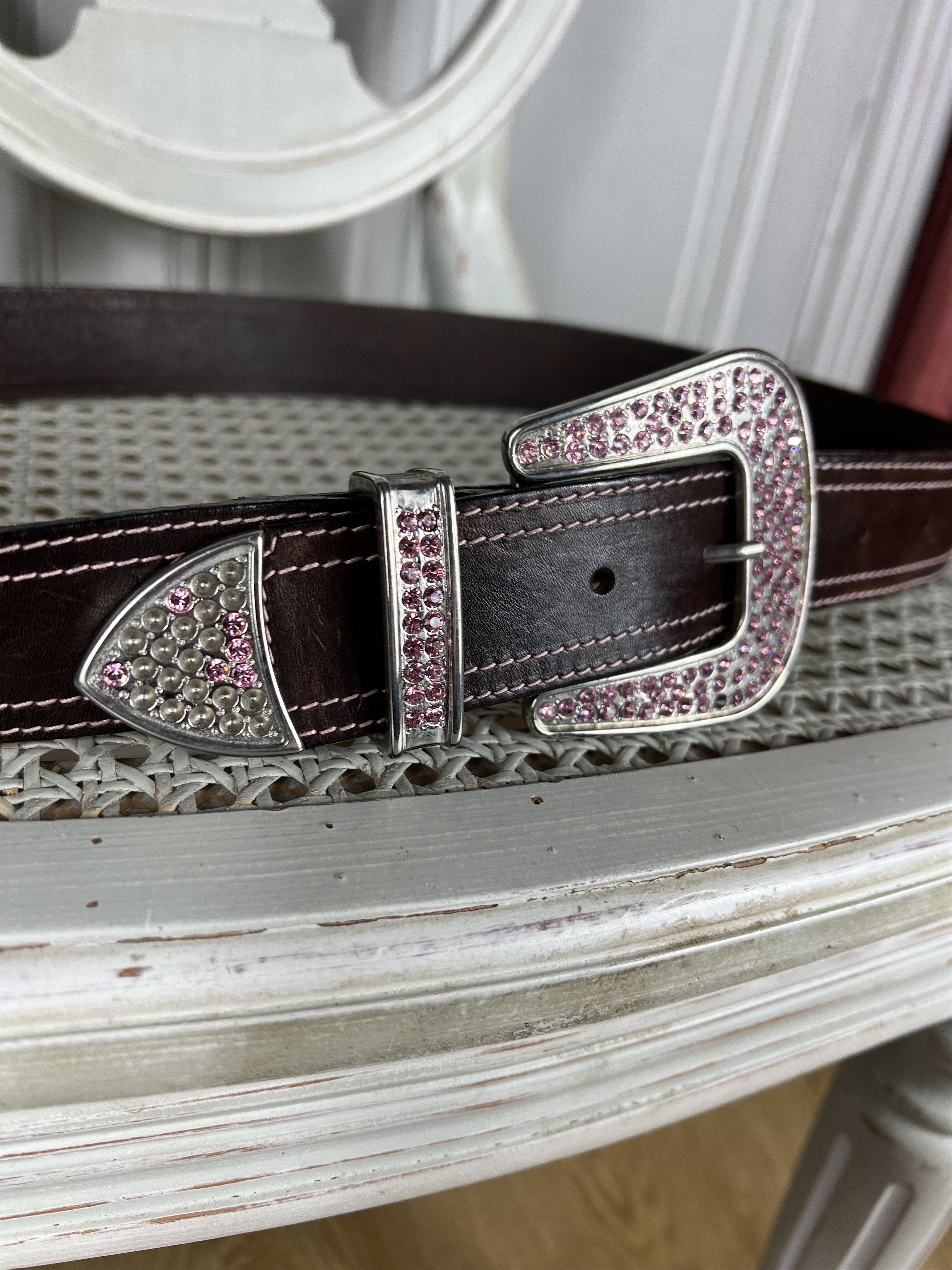 Japanese Brand × Vintage VINTAGE RHINESTONES BELT BB SIMON STYLE Size ONE SIZE - 3 Thumbnail