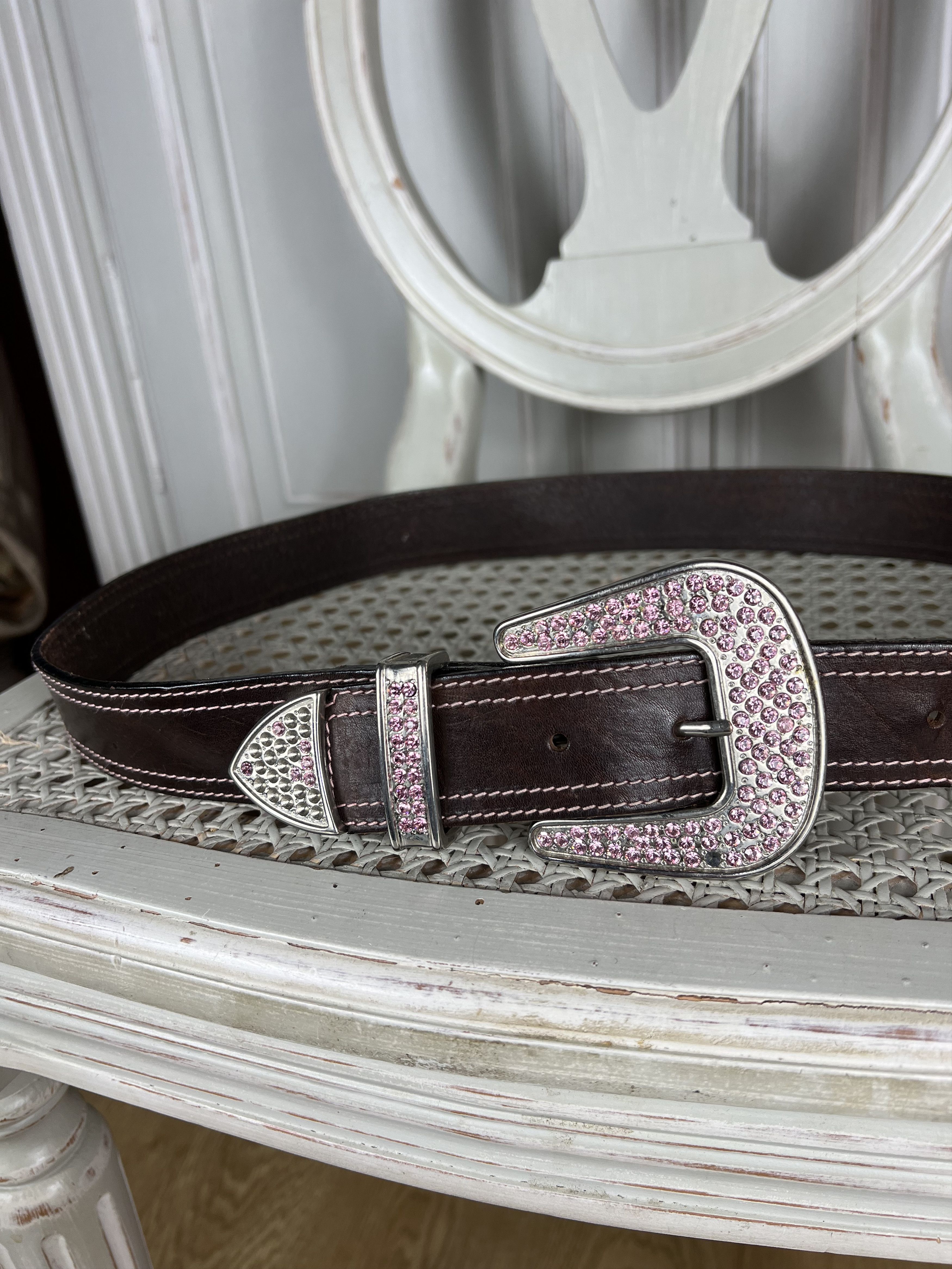 Japanese Brand × Vintage VINTAGE RHINESTONES BELT BB SIMON STYLE Size ONE SIZE - 2 Thumbnail