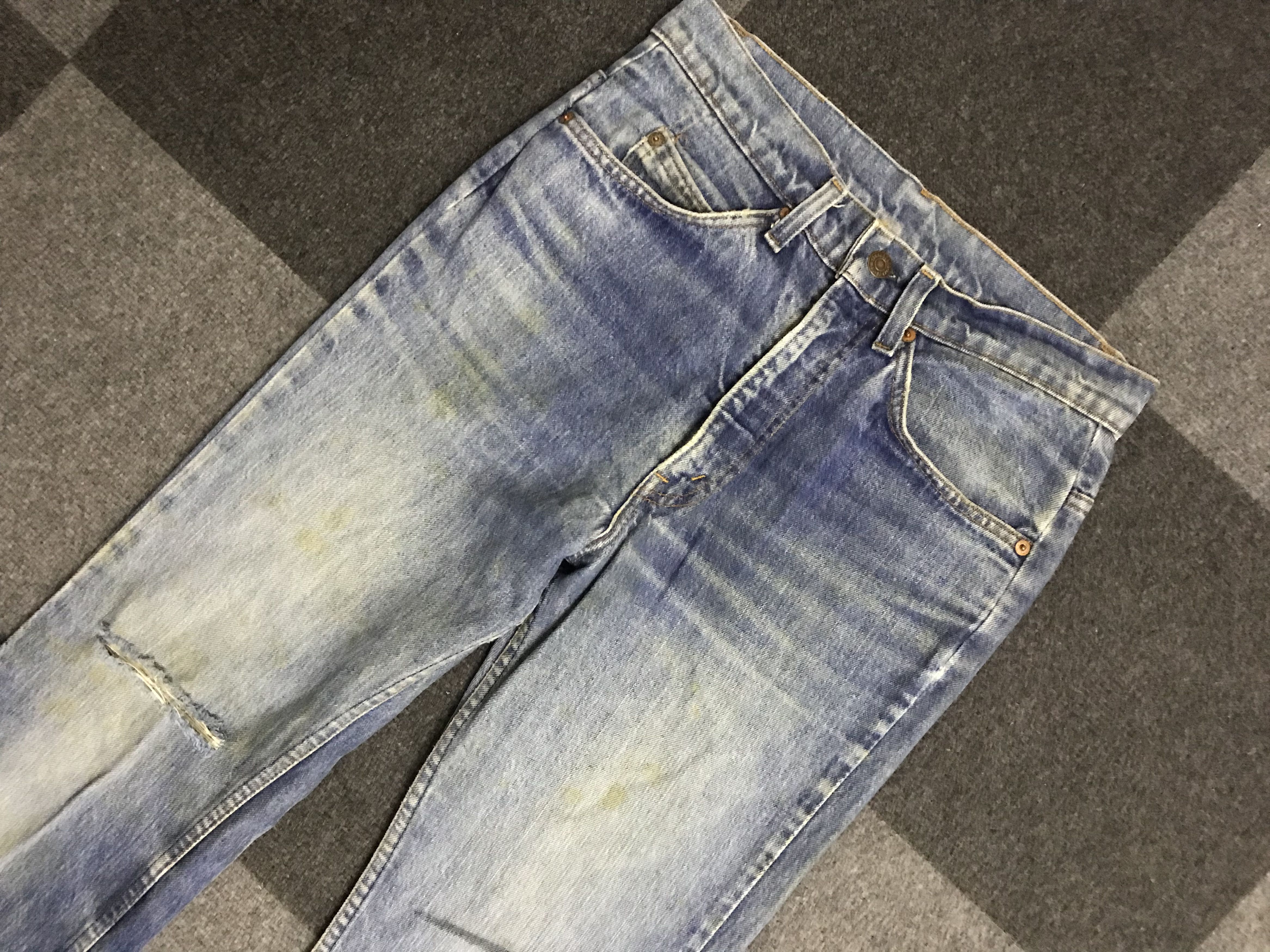 Levi's VLEV99 - Vintage 70s Levis 517 Orange Tab Distressed Jeans Size 30" / US 8 / IT 44 - 2 Thumbnail