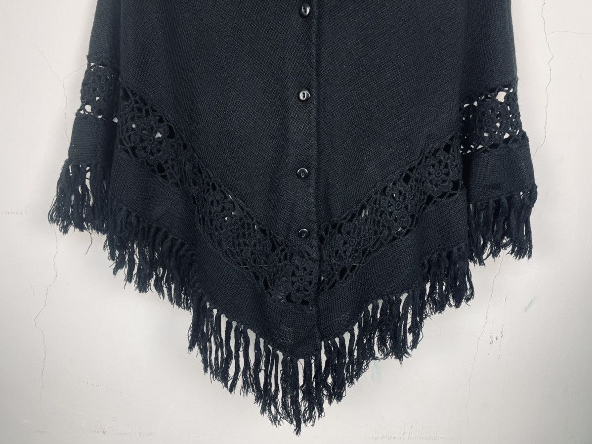 Handmade × Vintage VINTAGE FRINGE PONCHO 90s CAPE CARDIGAN Size M / US 6-8 / IT 42-44 - 5 Thumbnail