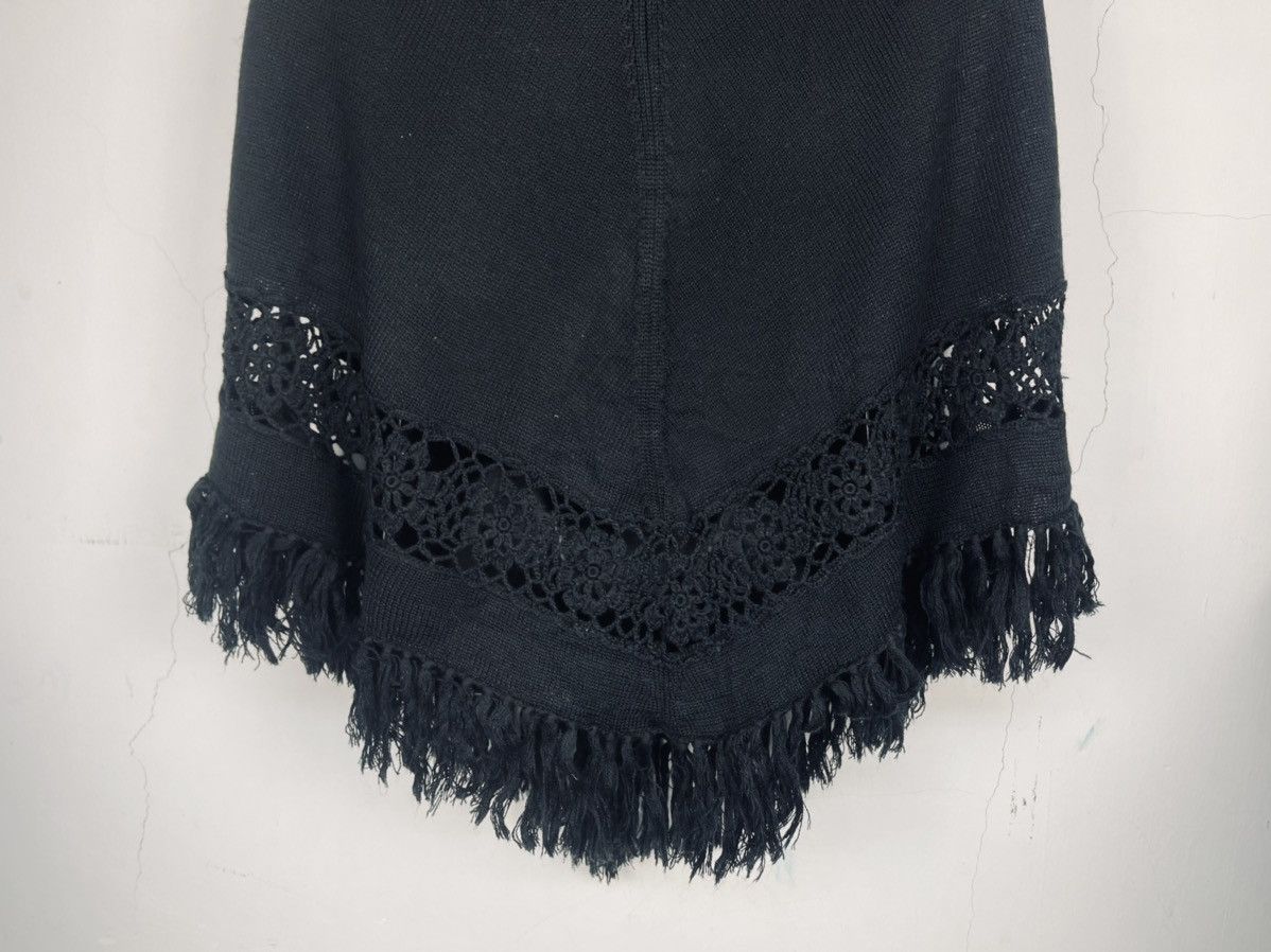 Handmade × Vintage VINTAGE FRINGE PONCHO 90s CAPE CARDIGAN Size M / US 6-8 / IT 42-44 - 7 Thumbnail