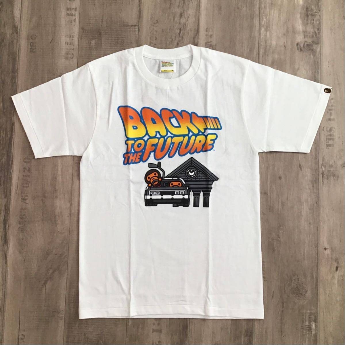 image of Bape × Back To The Future Delorean Milo T-Shirt Ape in White, Men's (Size Small)