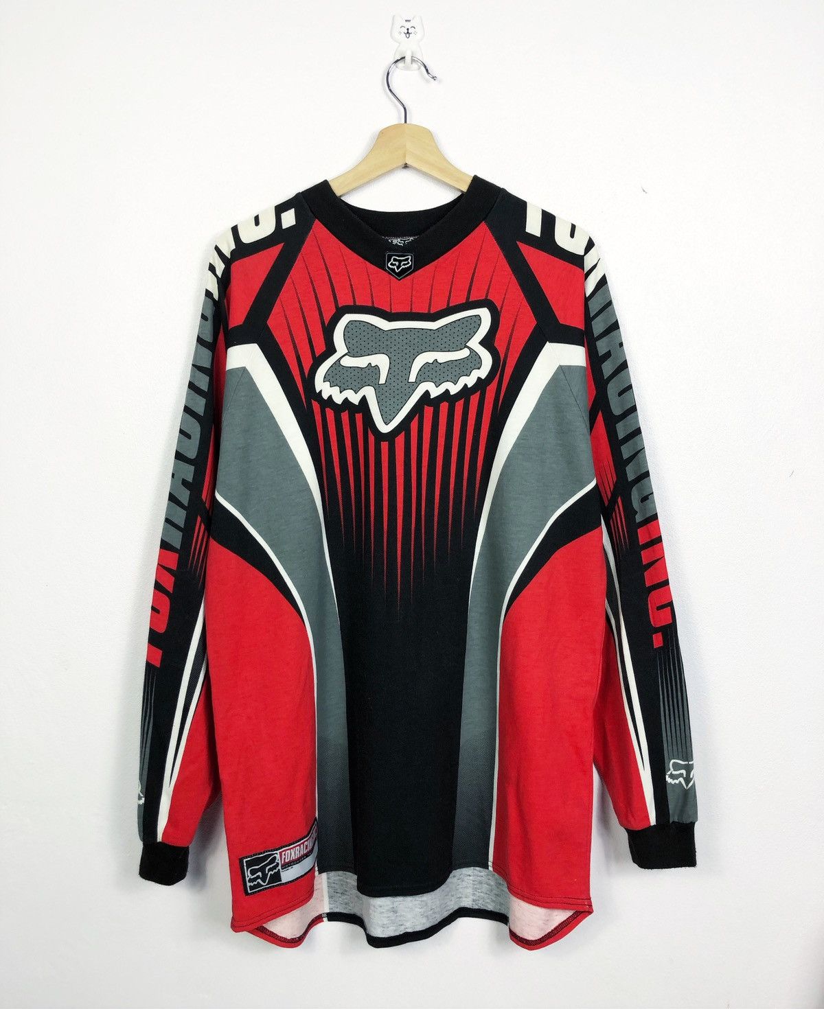 image of Fox x Fox Racing Dirt Bike Long sleeve Tees in Red, Men's (Size Medium)