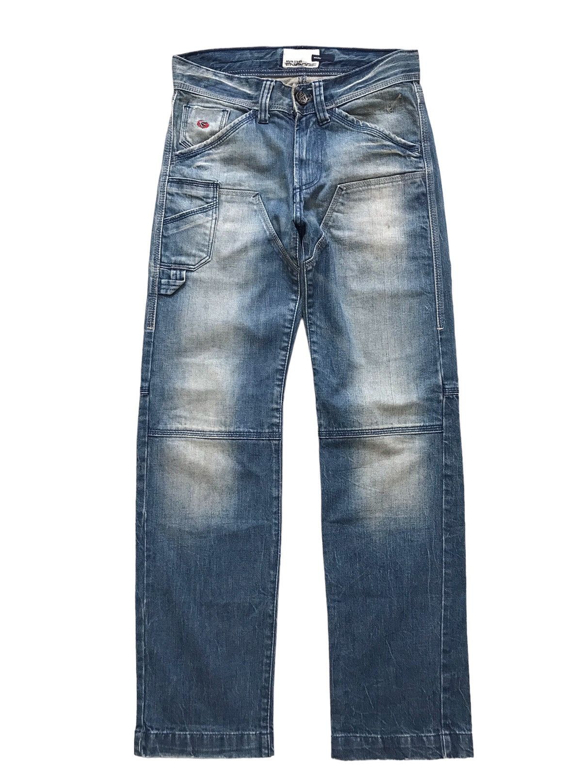 image of Energie Maxey Double Thight Distressed Denim Jeans in Blue, Men's (Size 31)