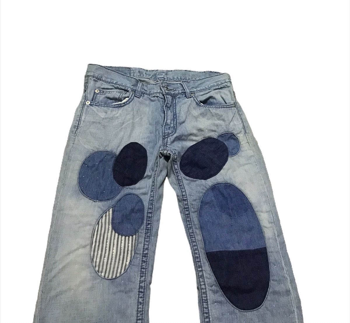 Designer 29x30 🔥Archived🔥 Cosmic wonder patchwork blue denim jeans Size US 29 - 3 Thumbnail