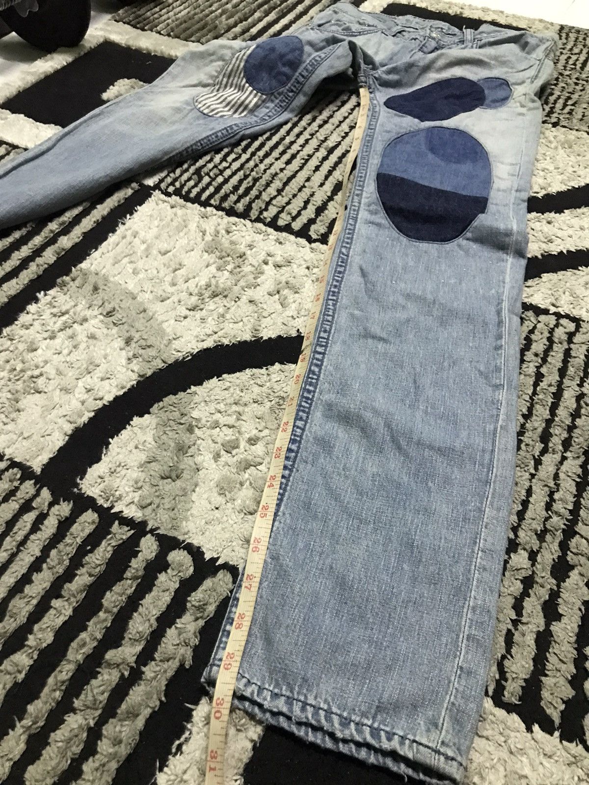 Designer 29x30 🔥Archived🔥 Cosmic wonder patchwork blue denim jeans Size US 29 - 12 Thumbnail